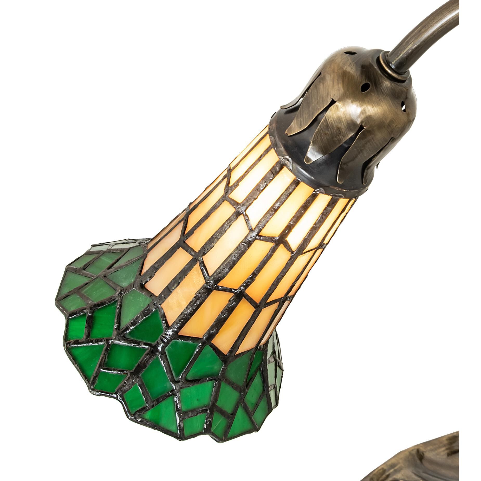 Shown in Antique Brass finish and Amber /Acrylic;Green glass