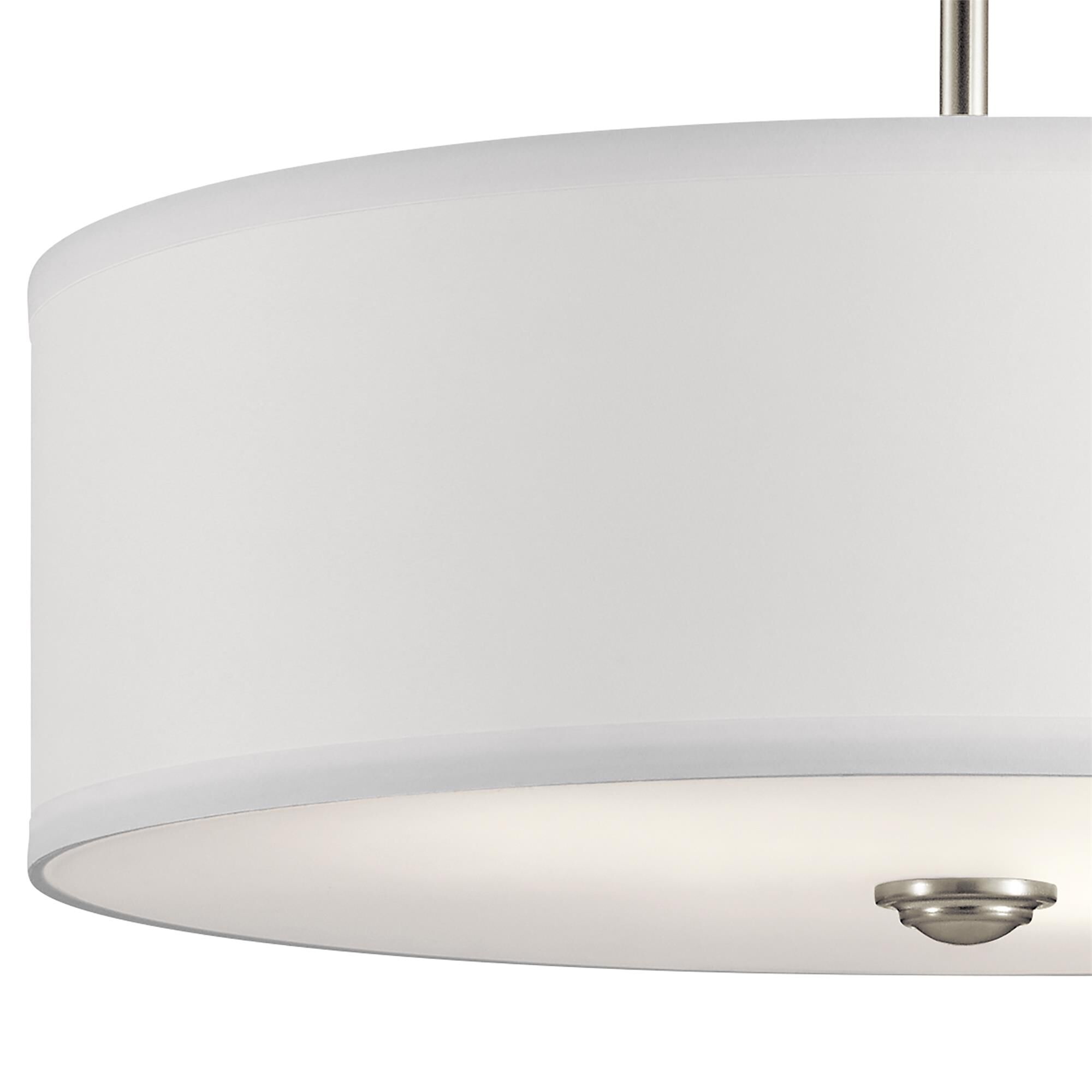 Shown in Brushed Nickel finish and Satin Etched Diffuser glass