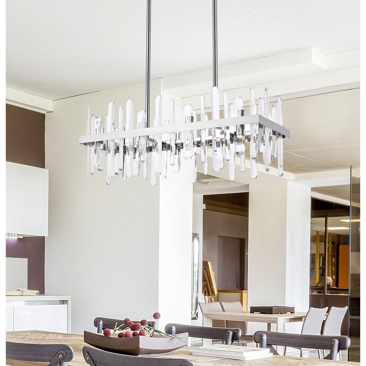 Serena 30 Inch 16 Light Linear Suspension Light by Elegant Lighting
