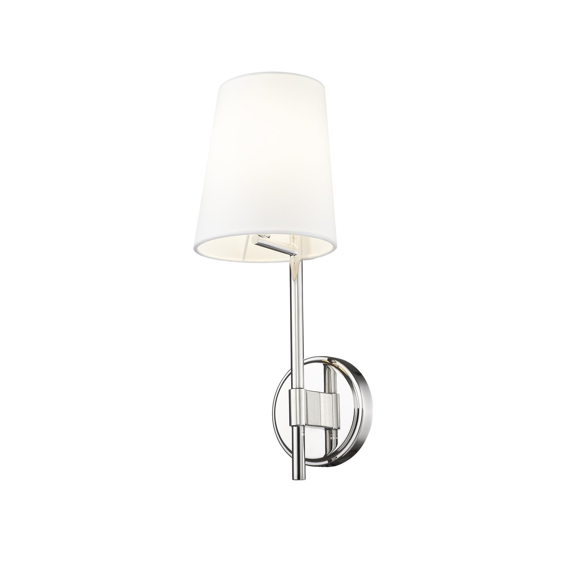 Shown in Polished Nickel finish and Fabric glass and Fabric shade
