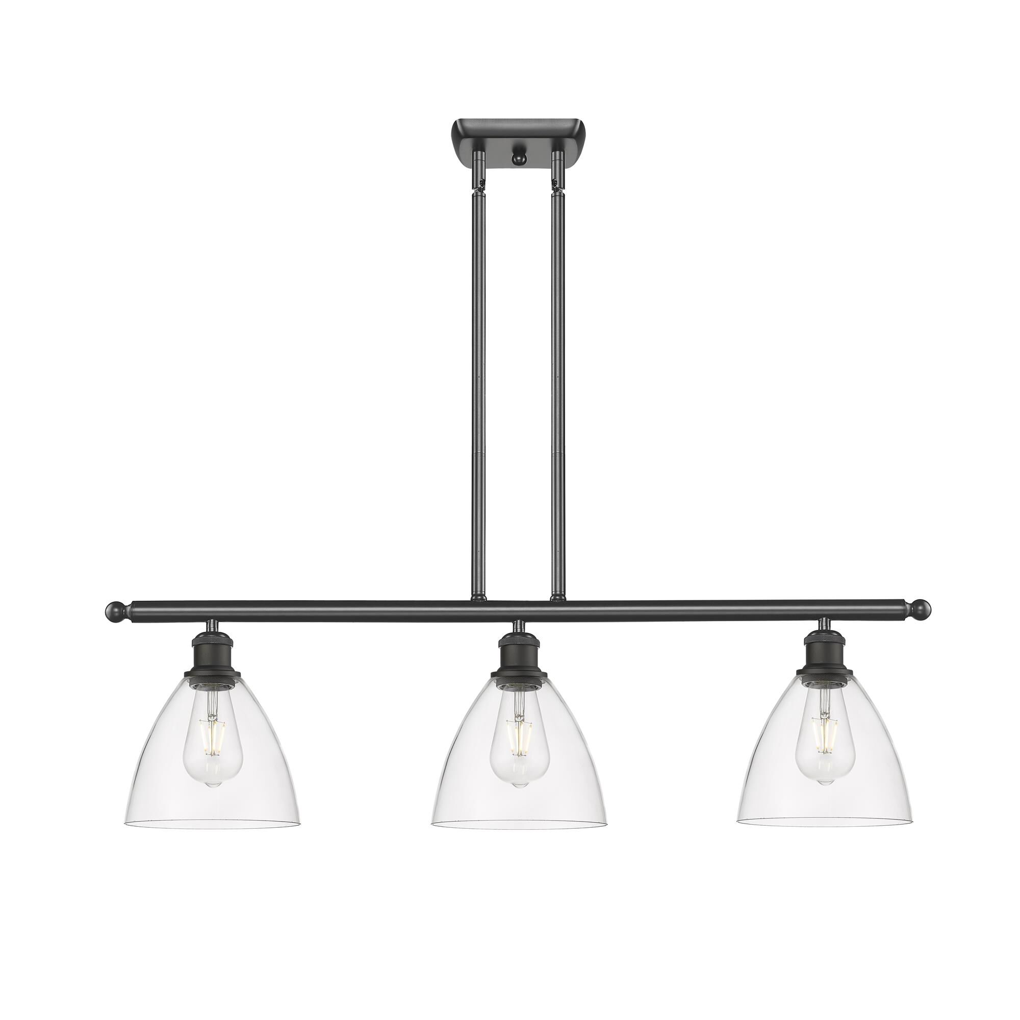 Shown in Oil Rubbed Bronze finish and Cased Matte White Ballston Dome glass