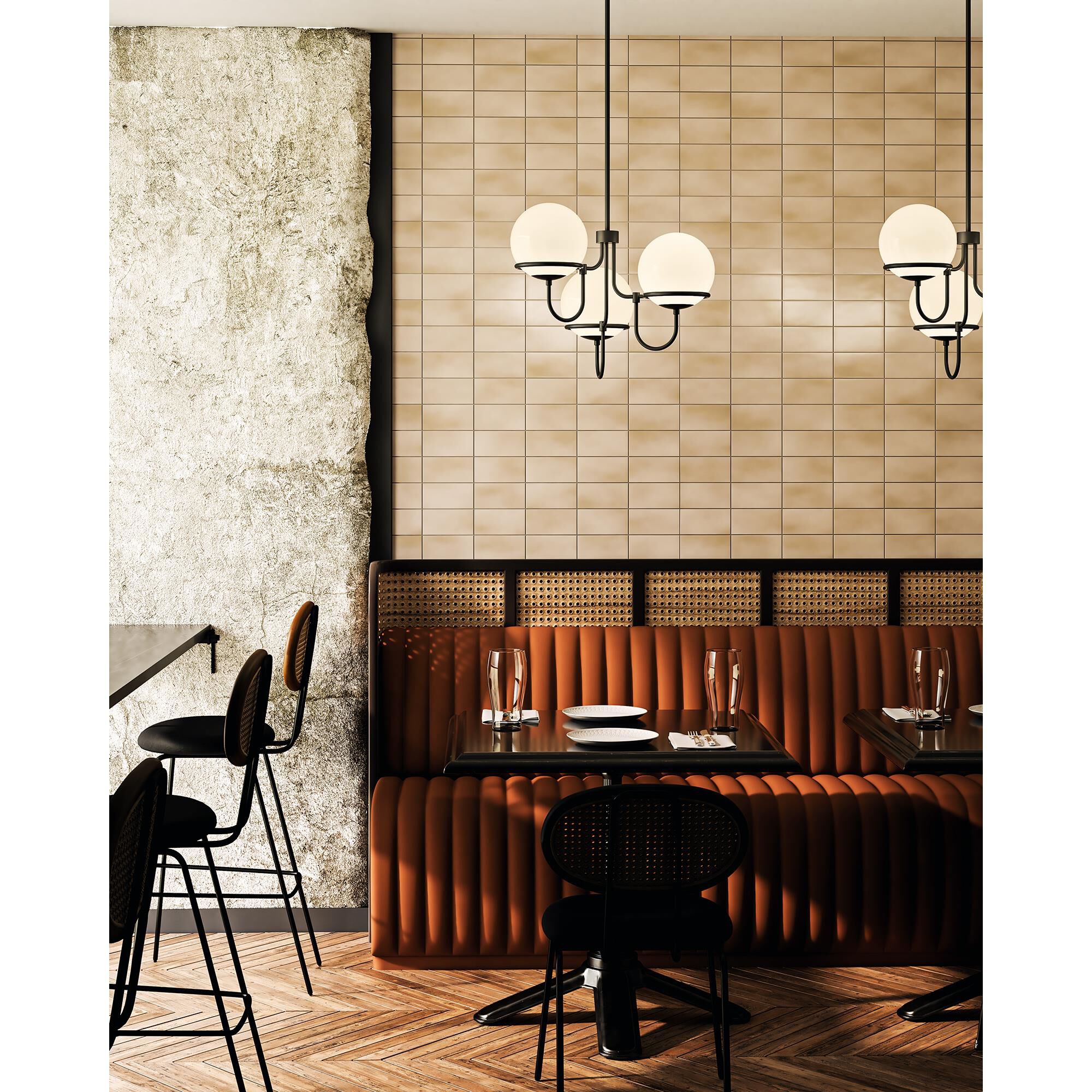 Shown in Aged Brass/Opal Glass|matte Black/Opal Glass finish and Opal glass and Opal Glass shade