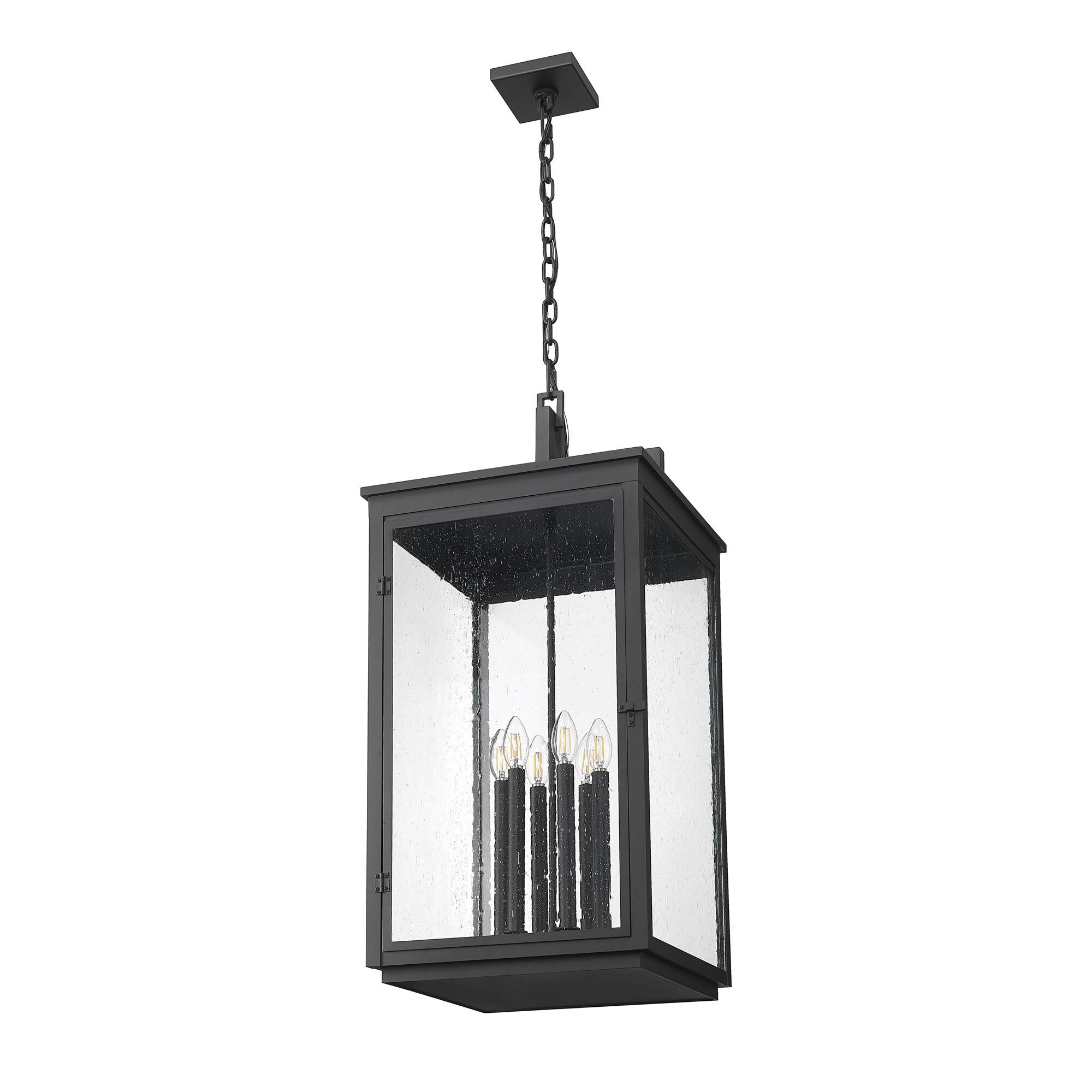 Shown in Sand Black finish and Clear Seedy glass and Clear Seedy shade