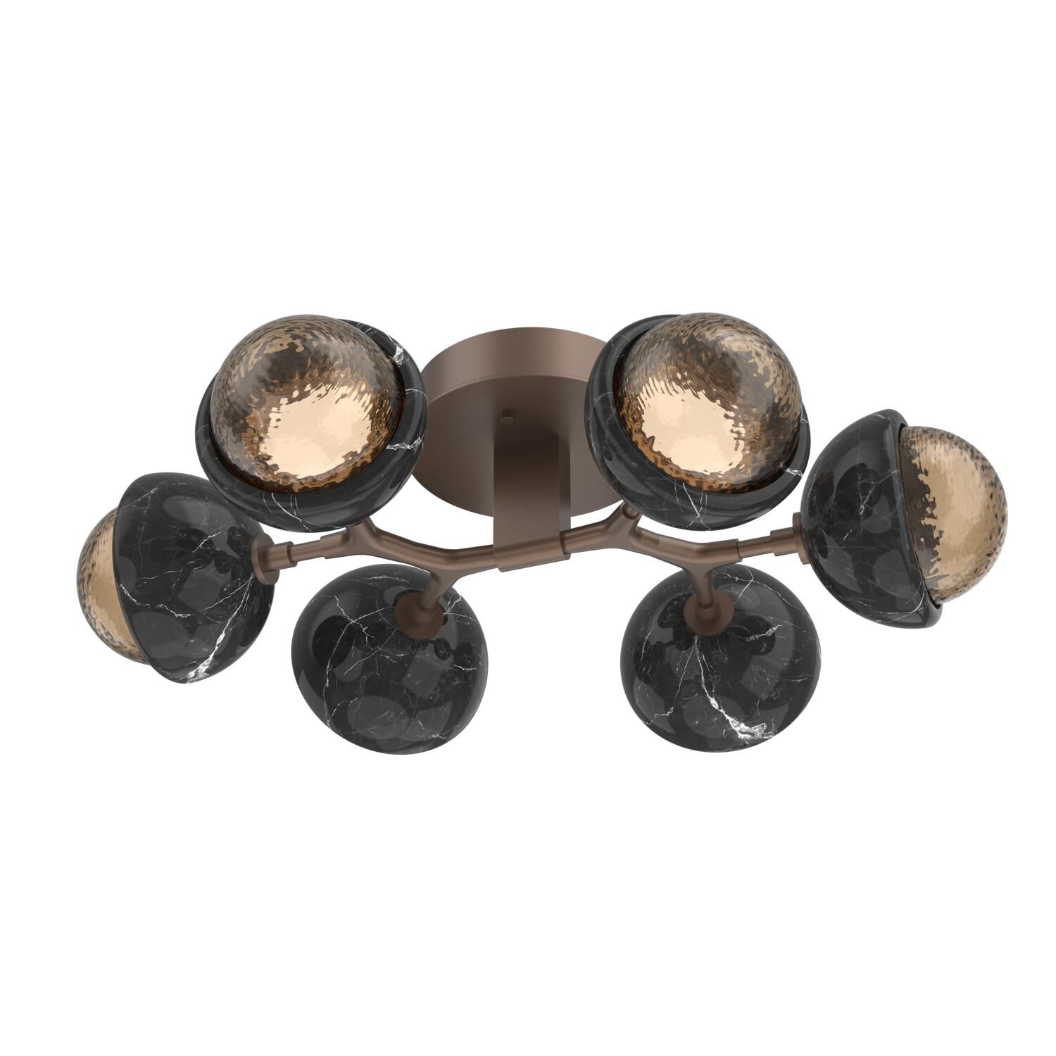 Shown in Burnished Bronze finish and Bronze glass and Black Marble accent