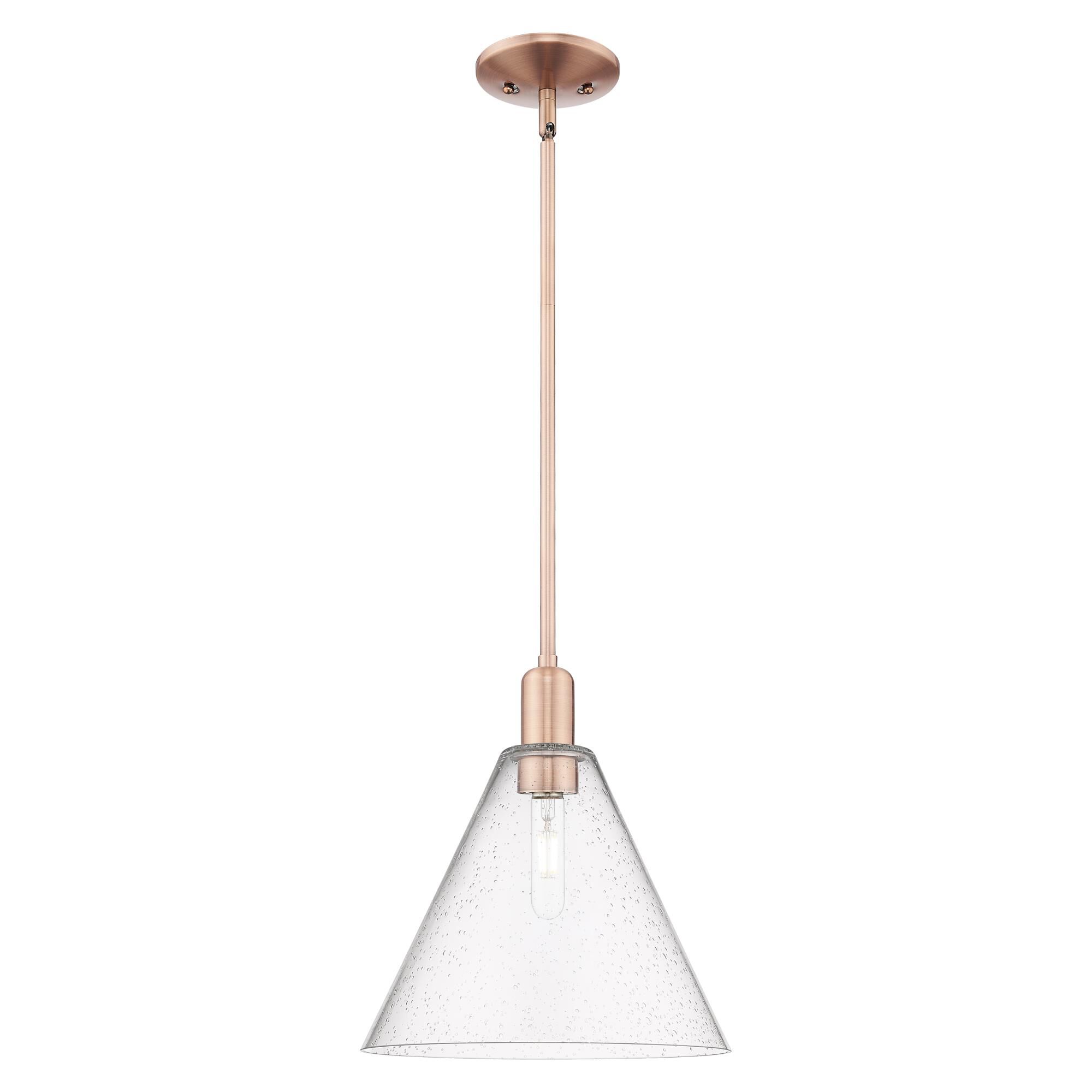 Shown in Antique Copper finish and Seedy glass