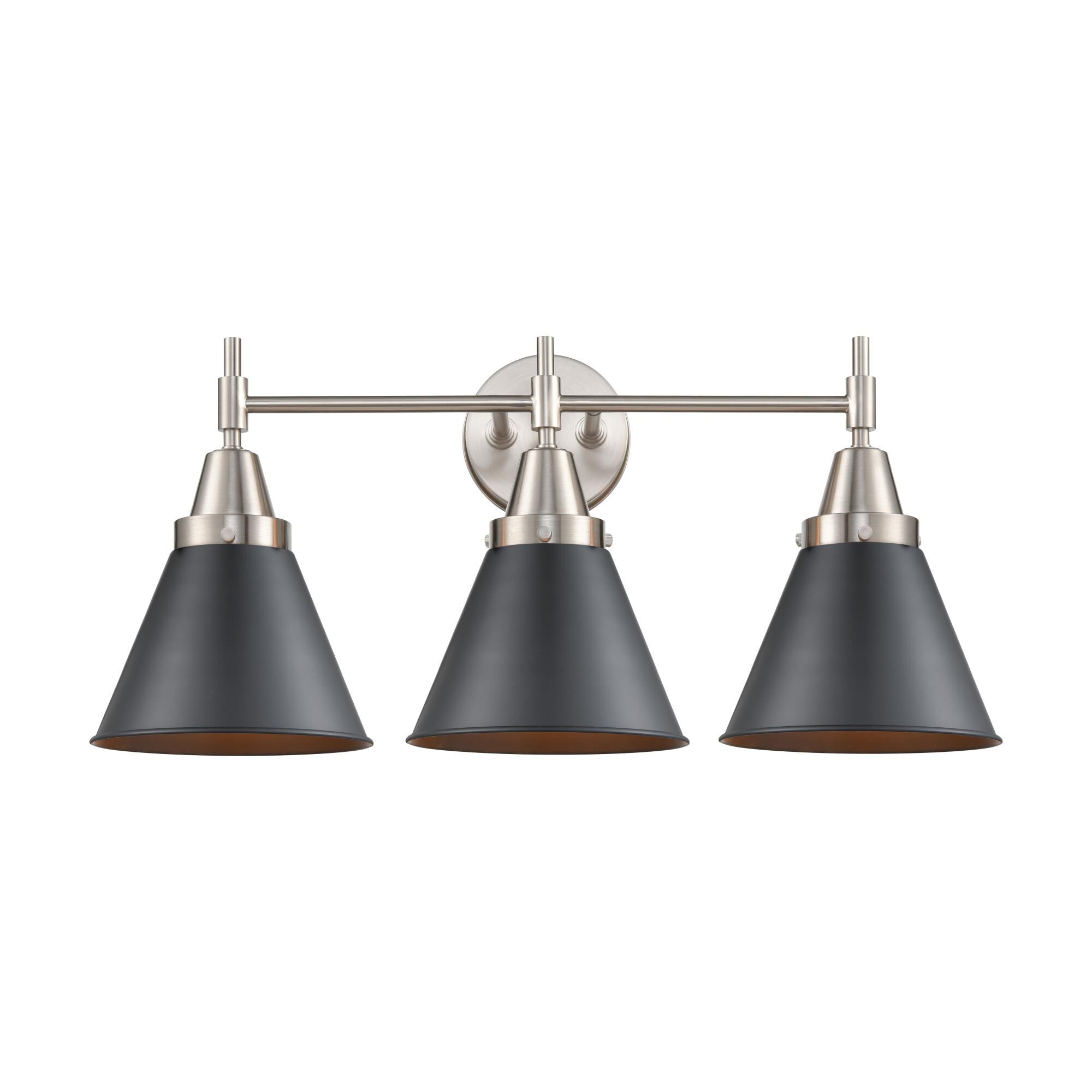 Shown in Satin Nickel finish and Matte Black Appalachian shade