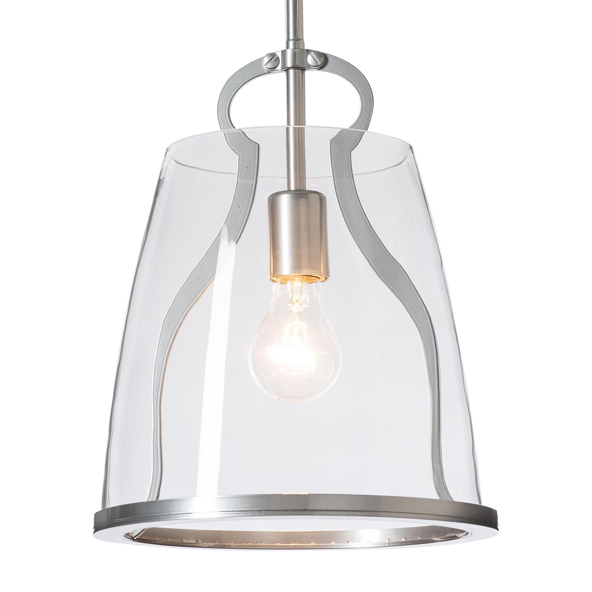 Shown in Sterling finish and Clear glass