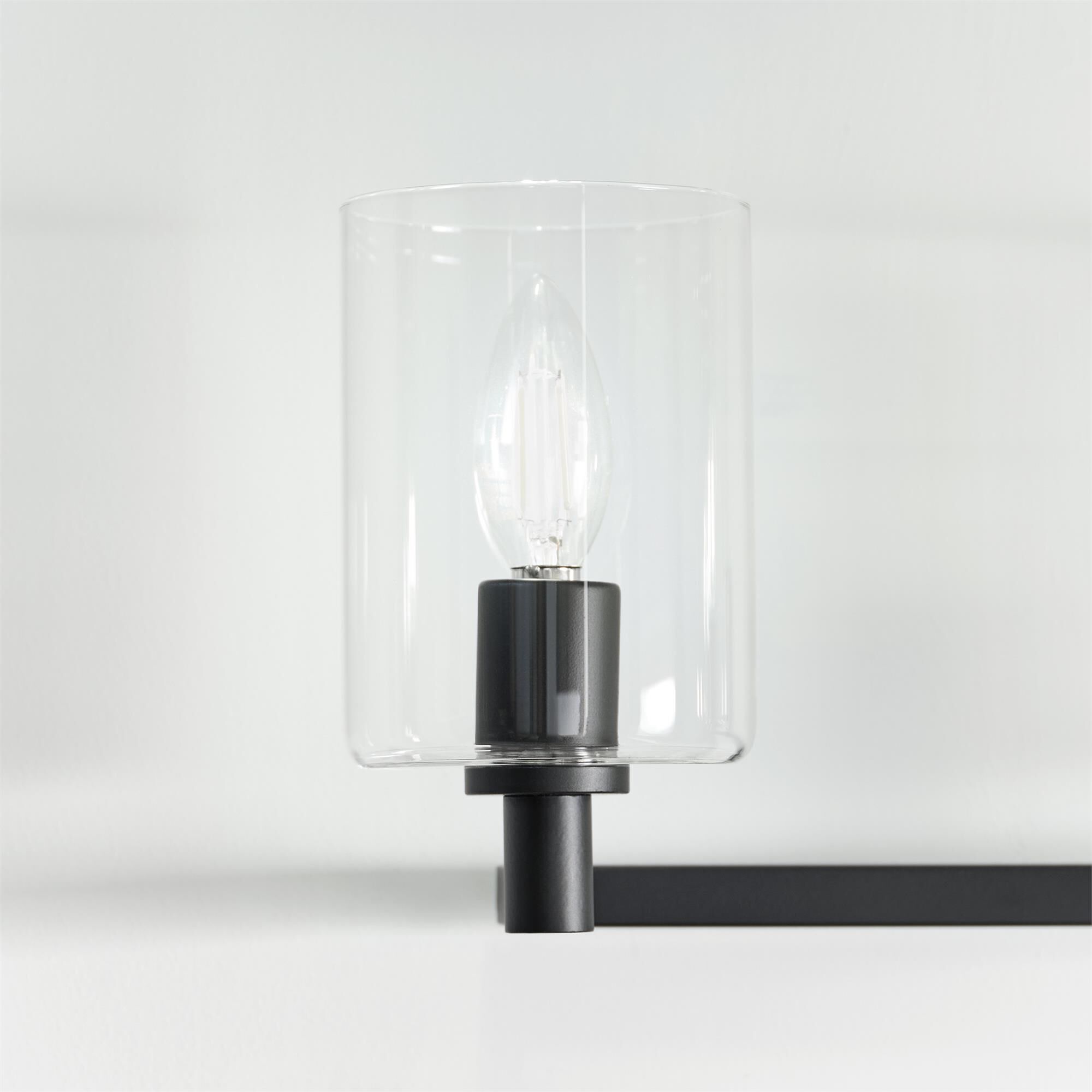 Shown in Midnight Black finish and Clear glass