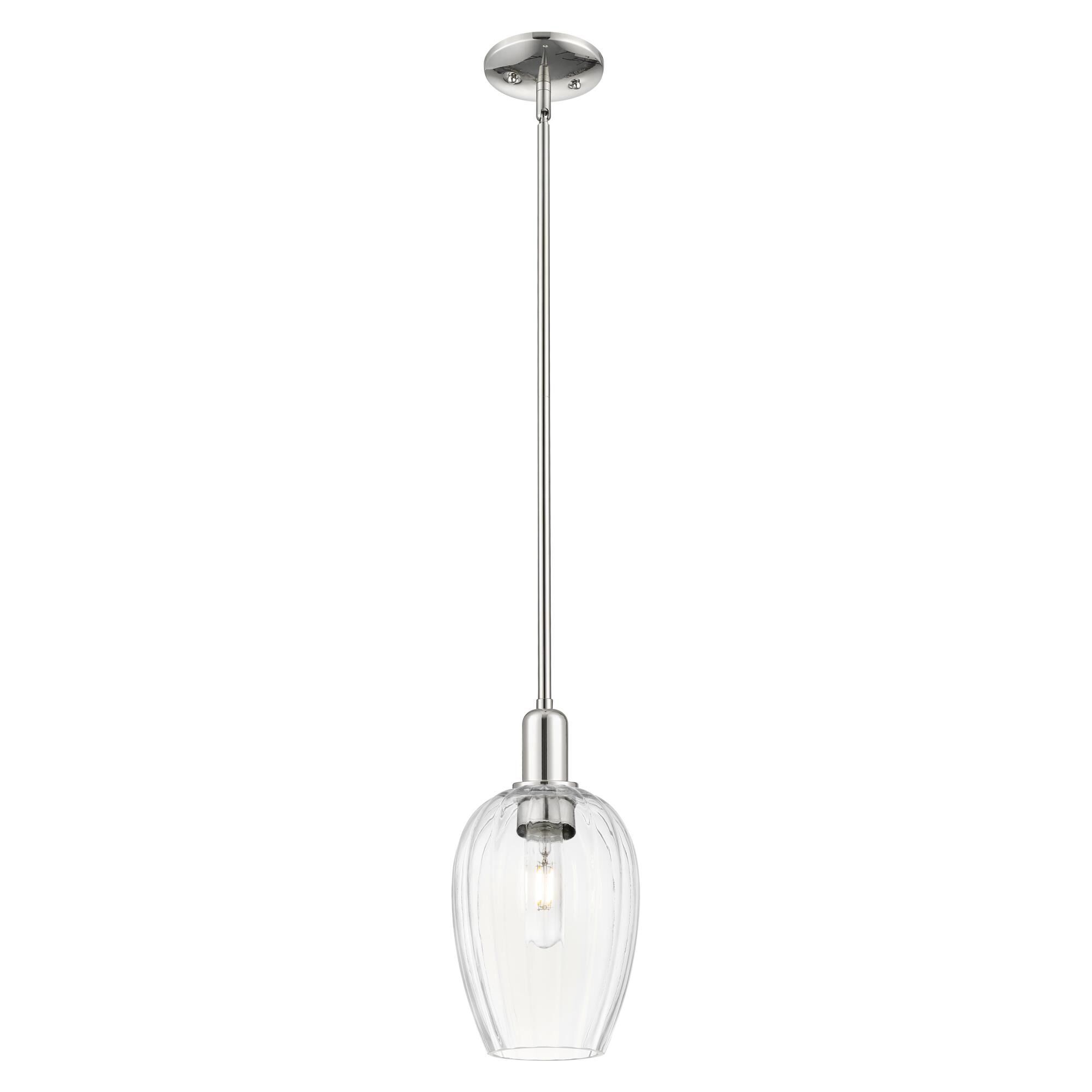 Shown in Polished Nickel finish and Clear glass