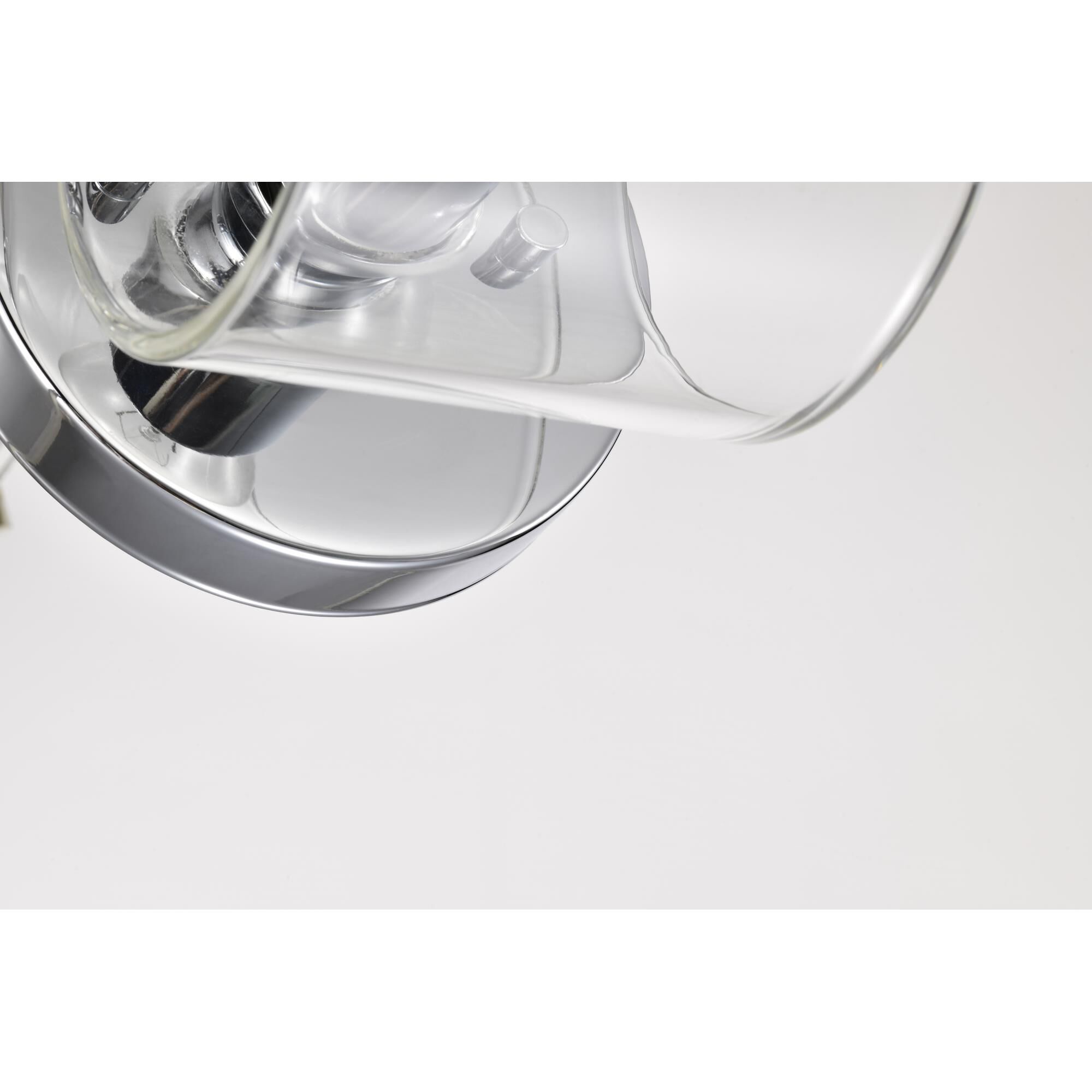 Shown in Polished Nickel finish and Clear glass