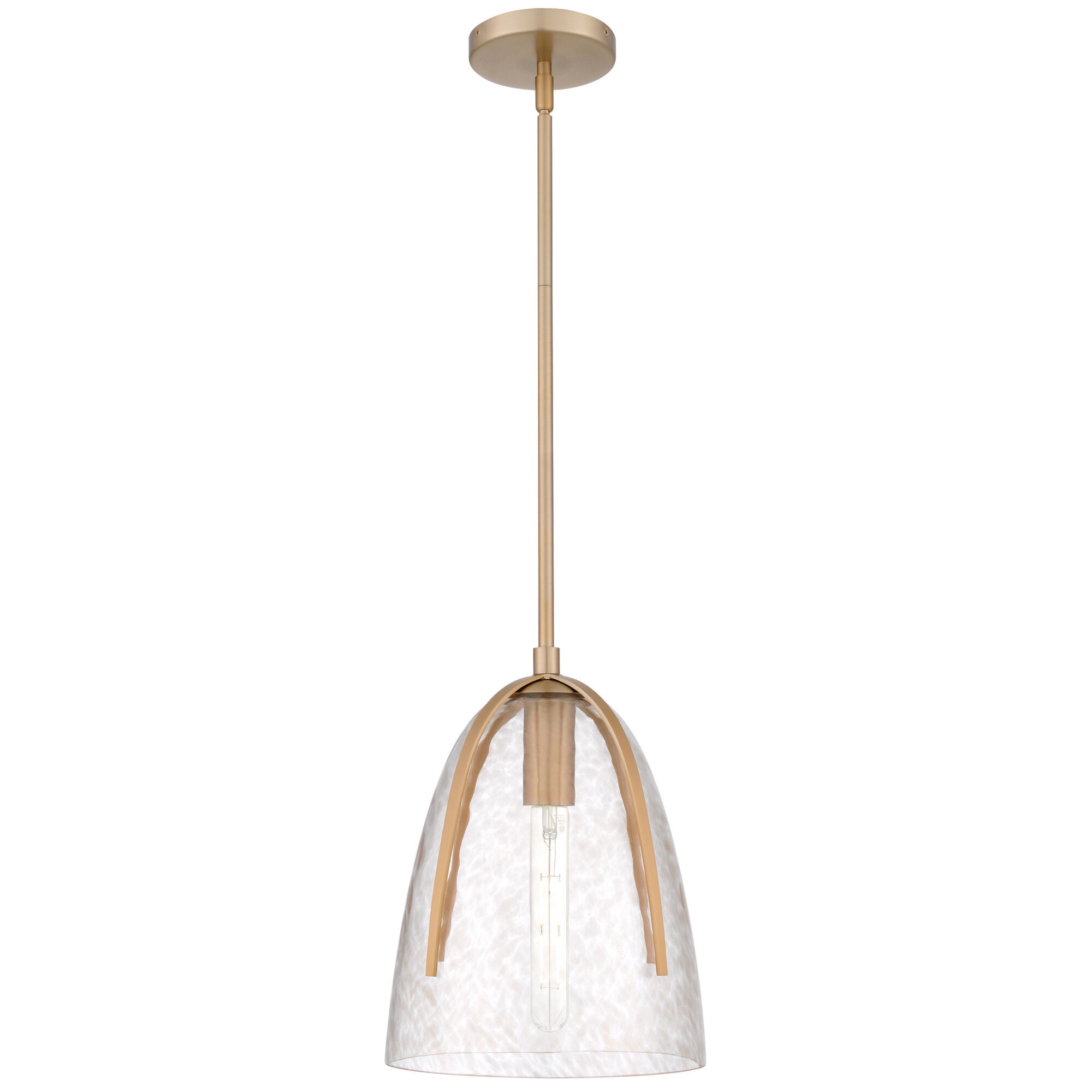 Shown in Bronze Gold finish and Clear Gold Glitter Glass shade