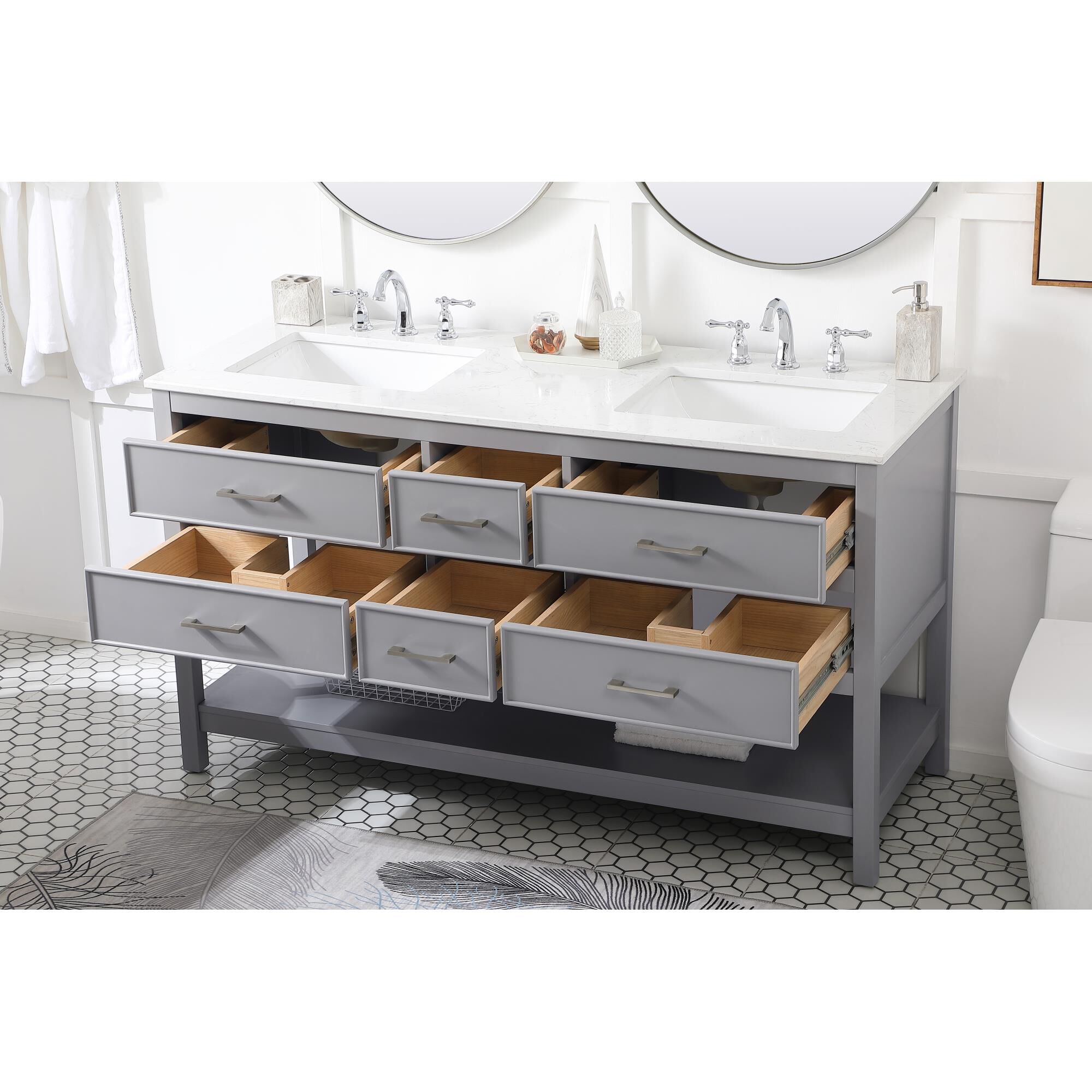 Sinclaire 60 Inch Bath Vanity by Elegant Decor