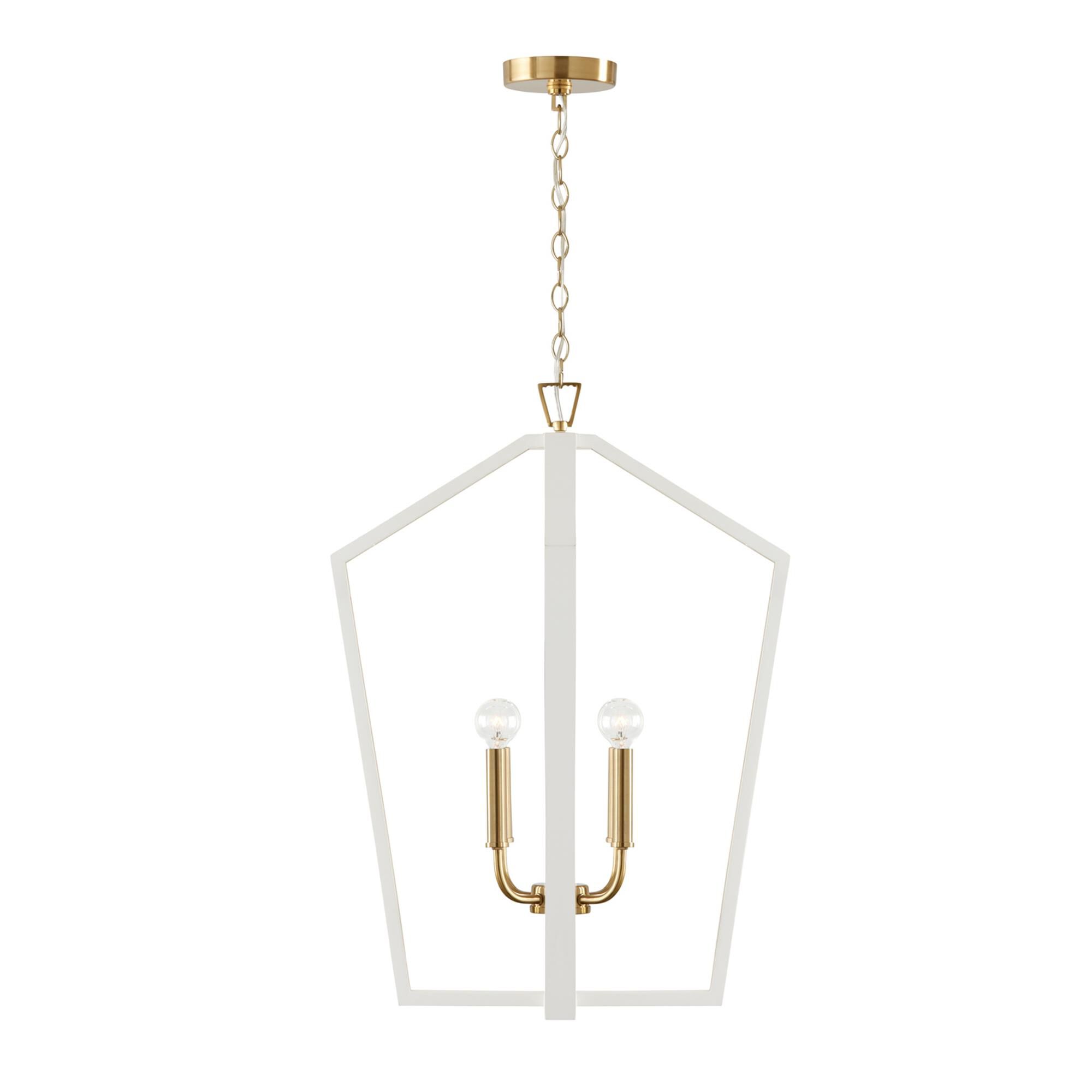 Shown in Flat White and Matte Brass finish
