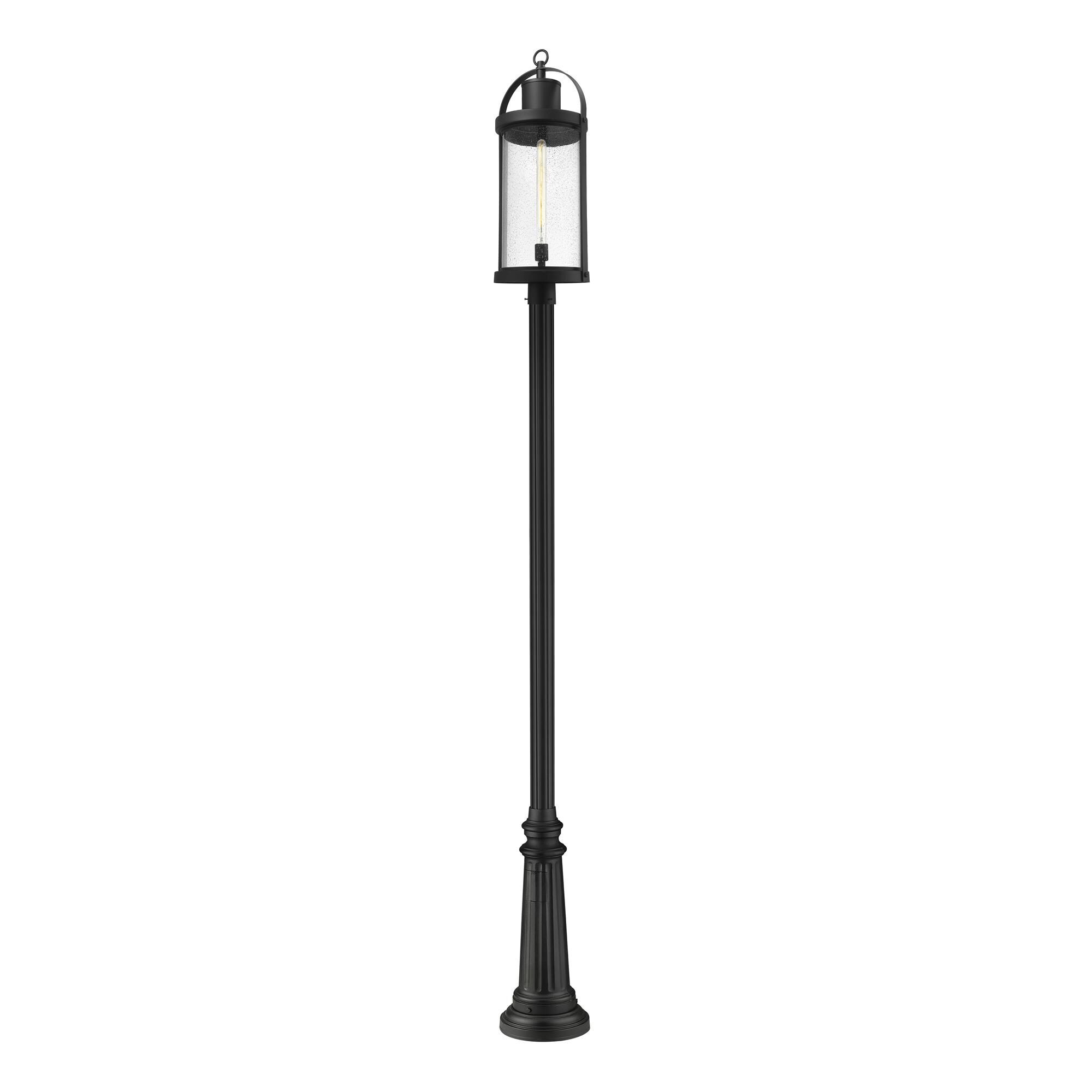 Shown in Black finish and Glass shade
