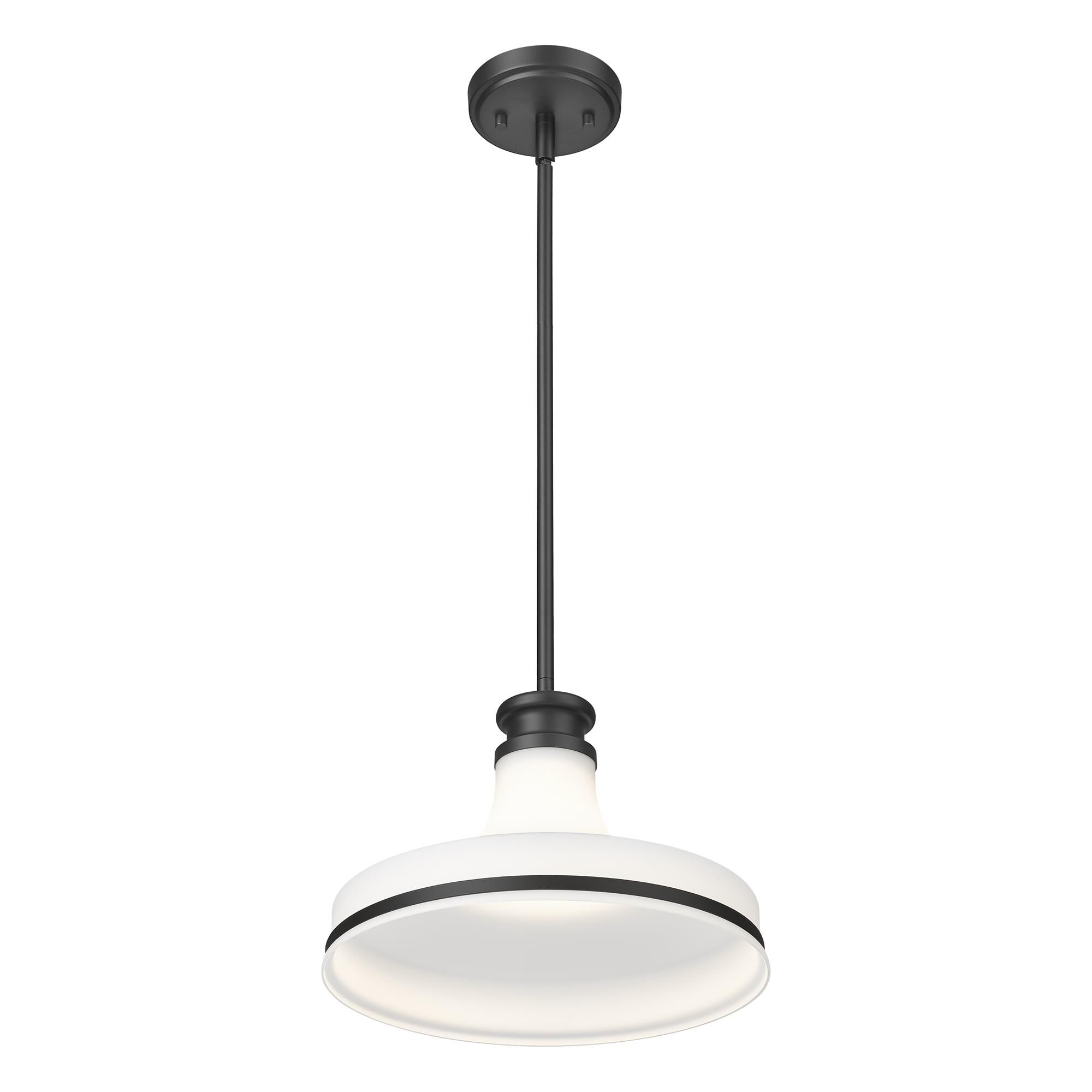 Shown in Matte Black finish and Matte Opal glass