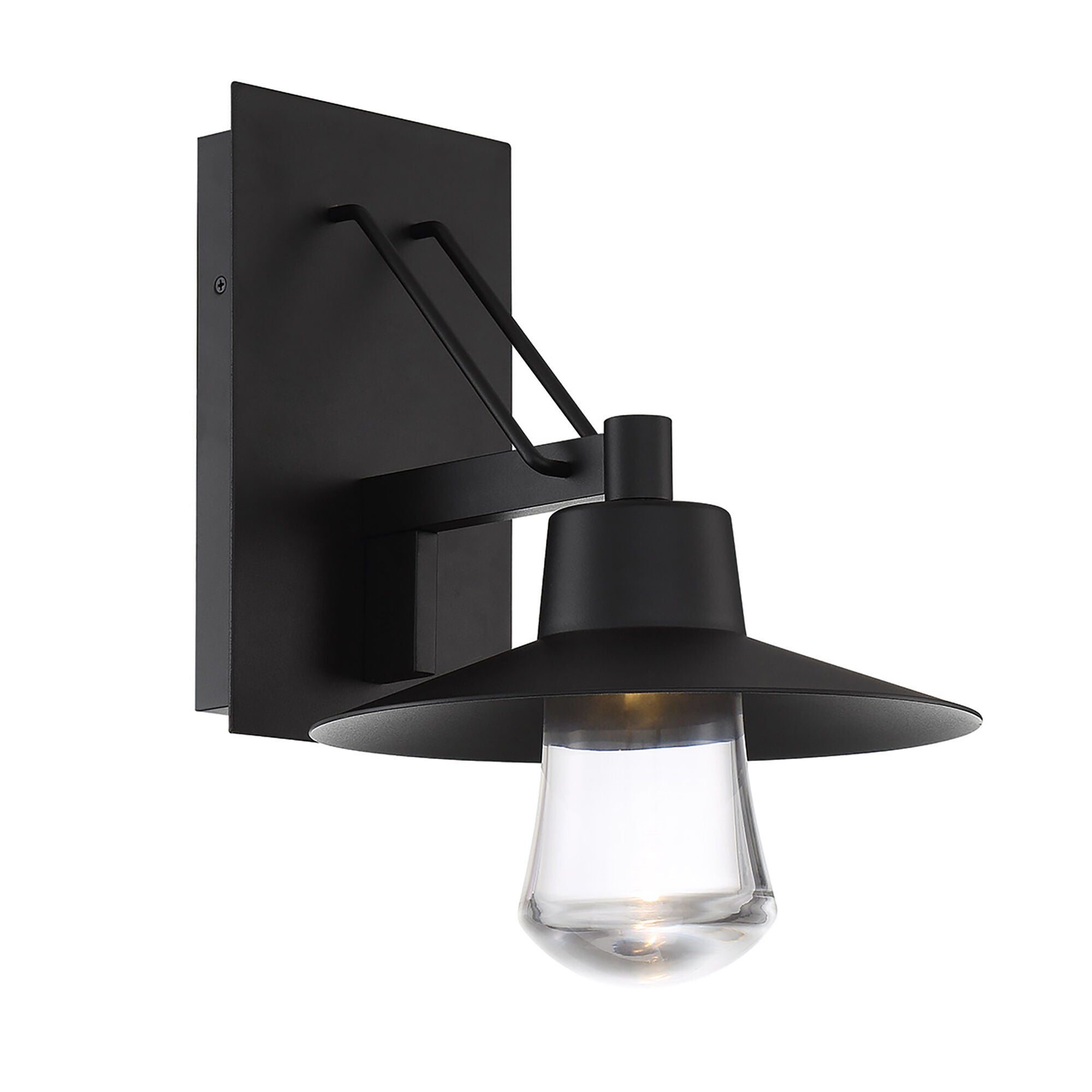 Shown in Black finish and Clear glass