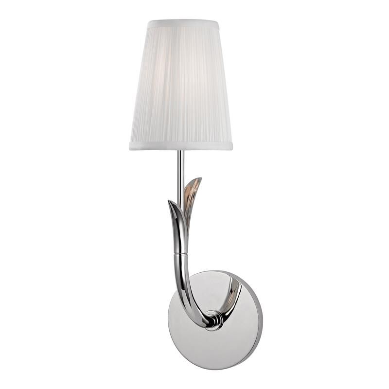 Shown in Polished Nickel finish and White Silk shade