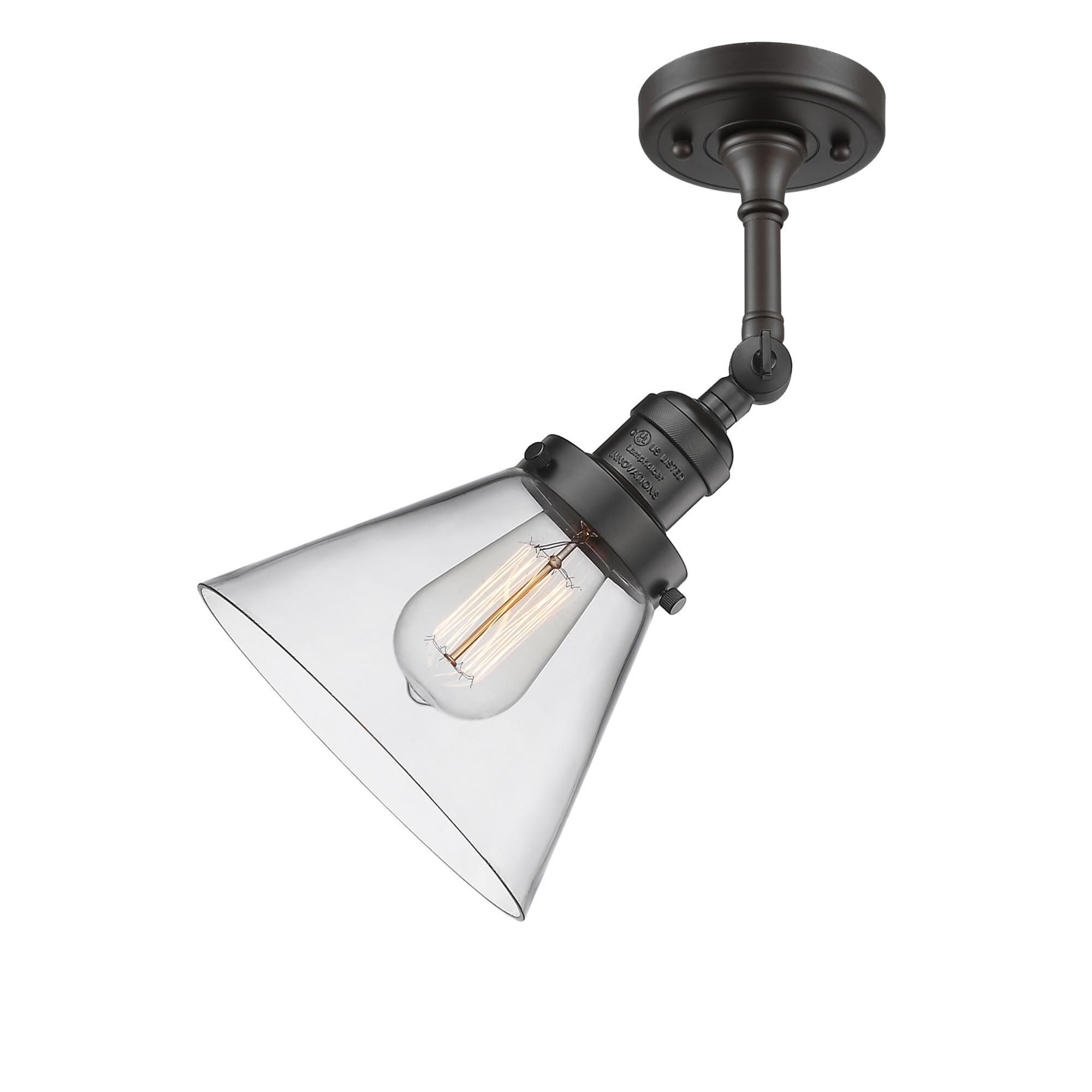 Shown in Oil Rubbed Bronze finish and Clear glass and None accent