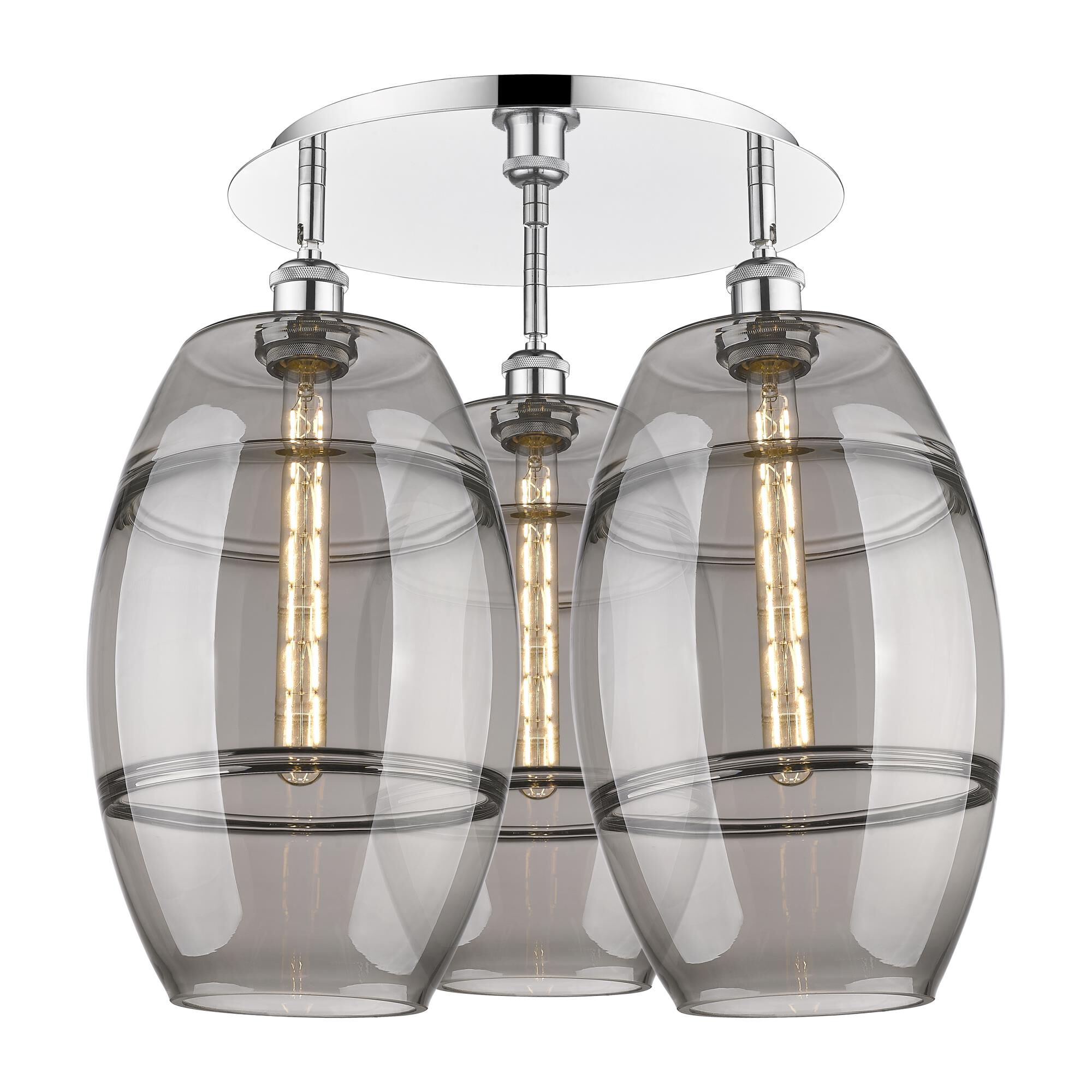 Shown in Polished Chrome finish and Light Smoke glass