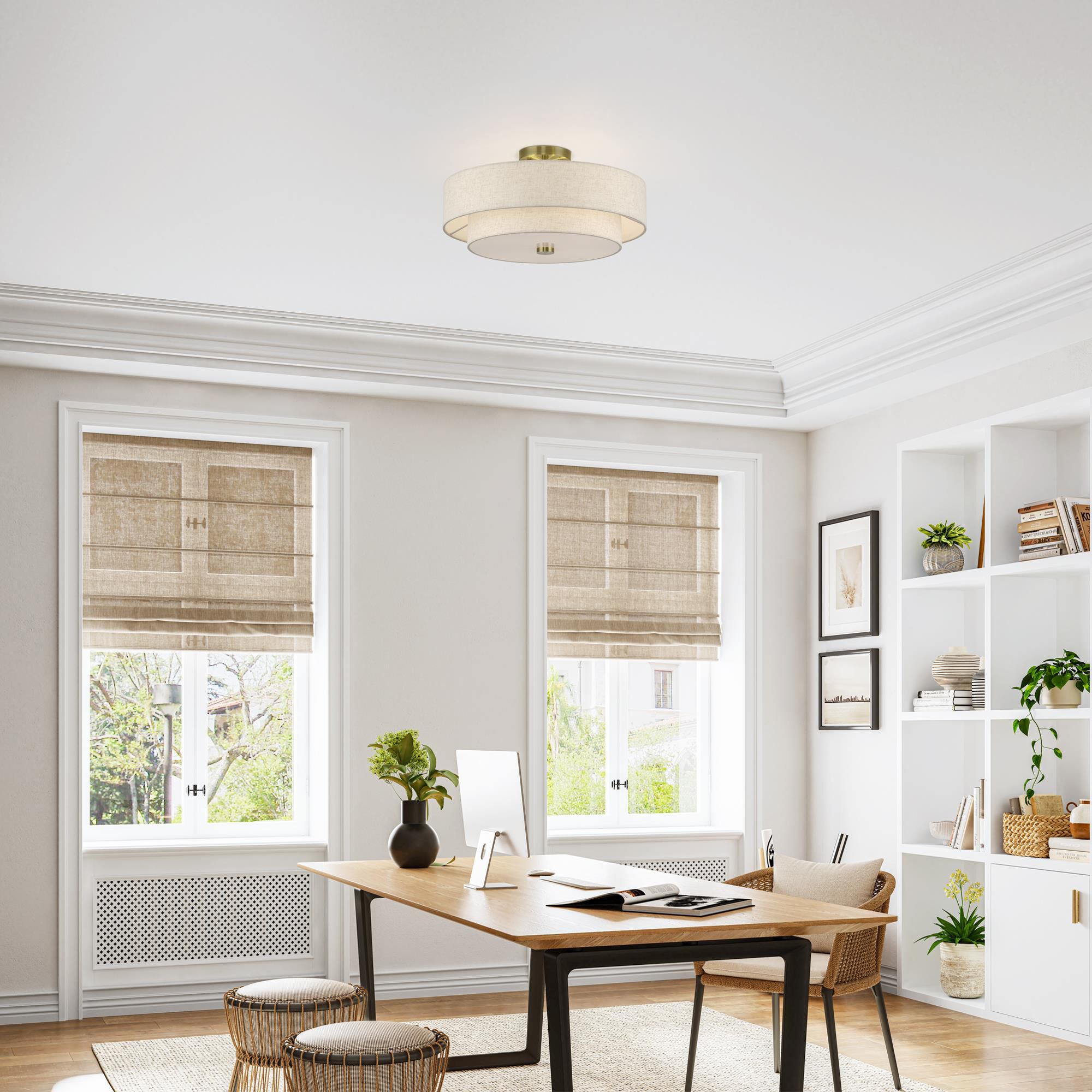 Monroe 18 Inch Semi Flush Mount by Livex Lighting