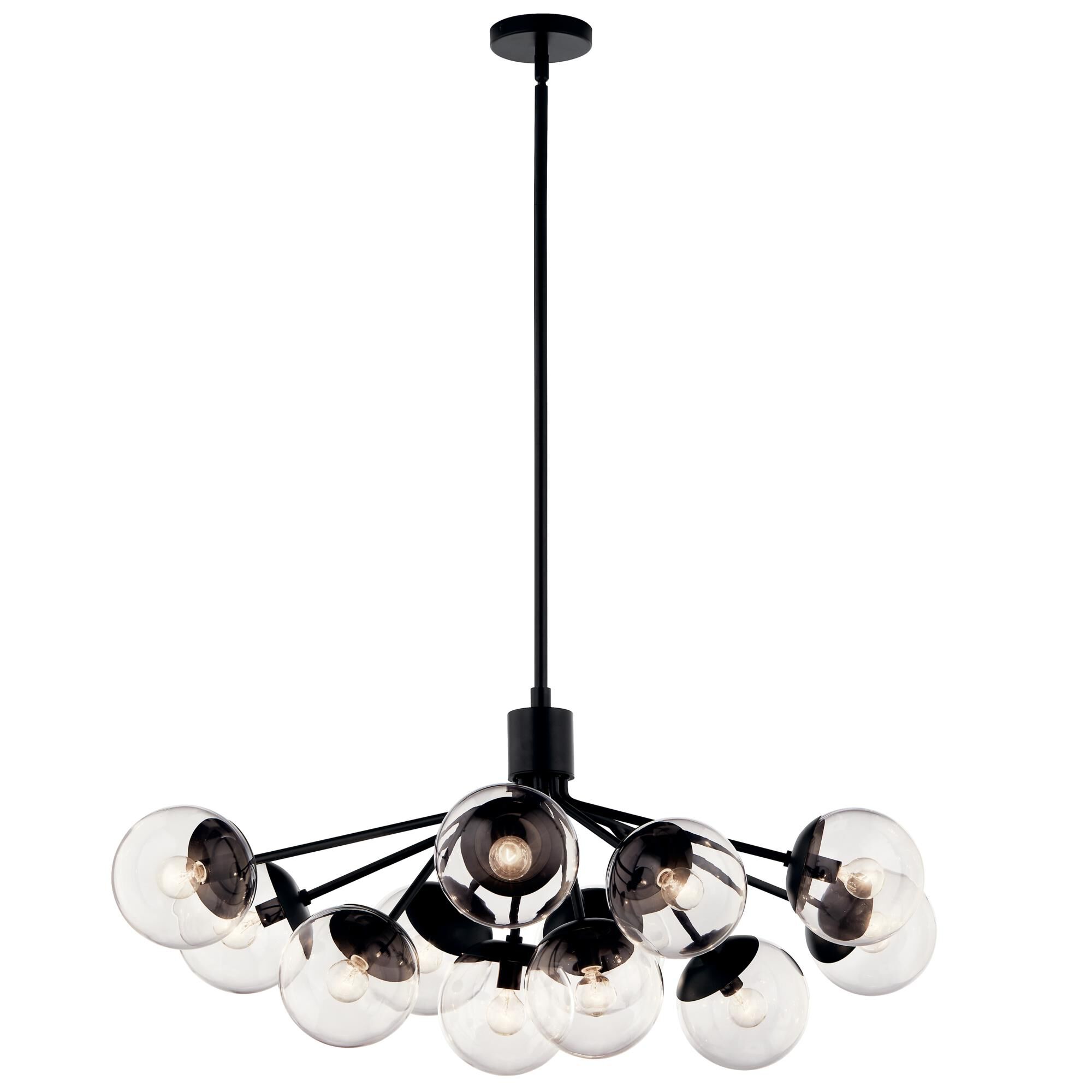 Shown in Black finish and Clear glass