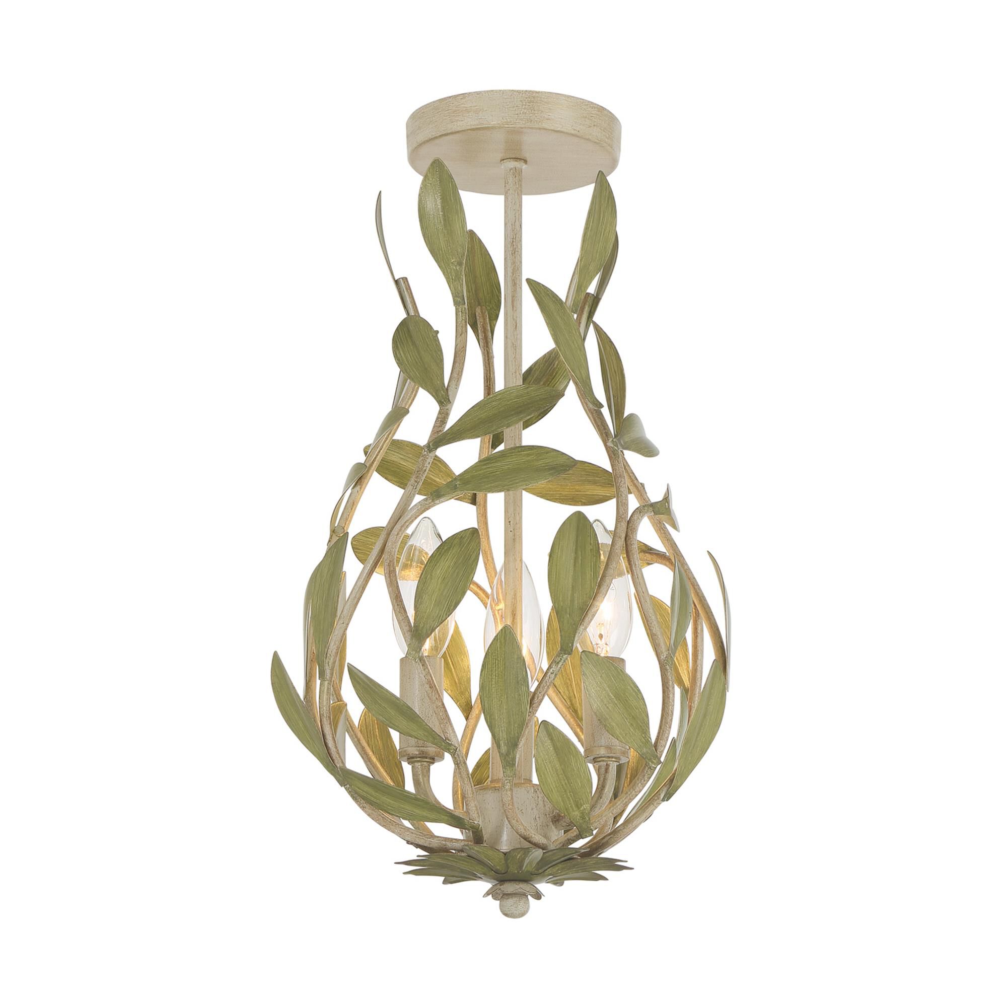 Broche 9 Inch Semi Flush Mount by Crystorama