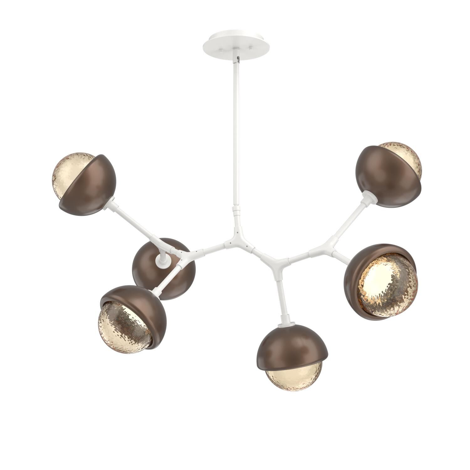 Shown in Salt White finish and Amber glass and Burnished Bronze accent