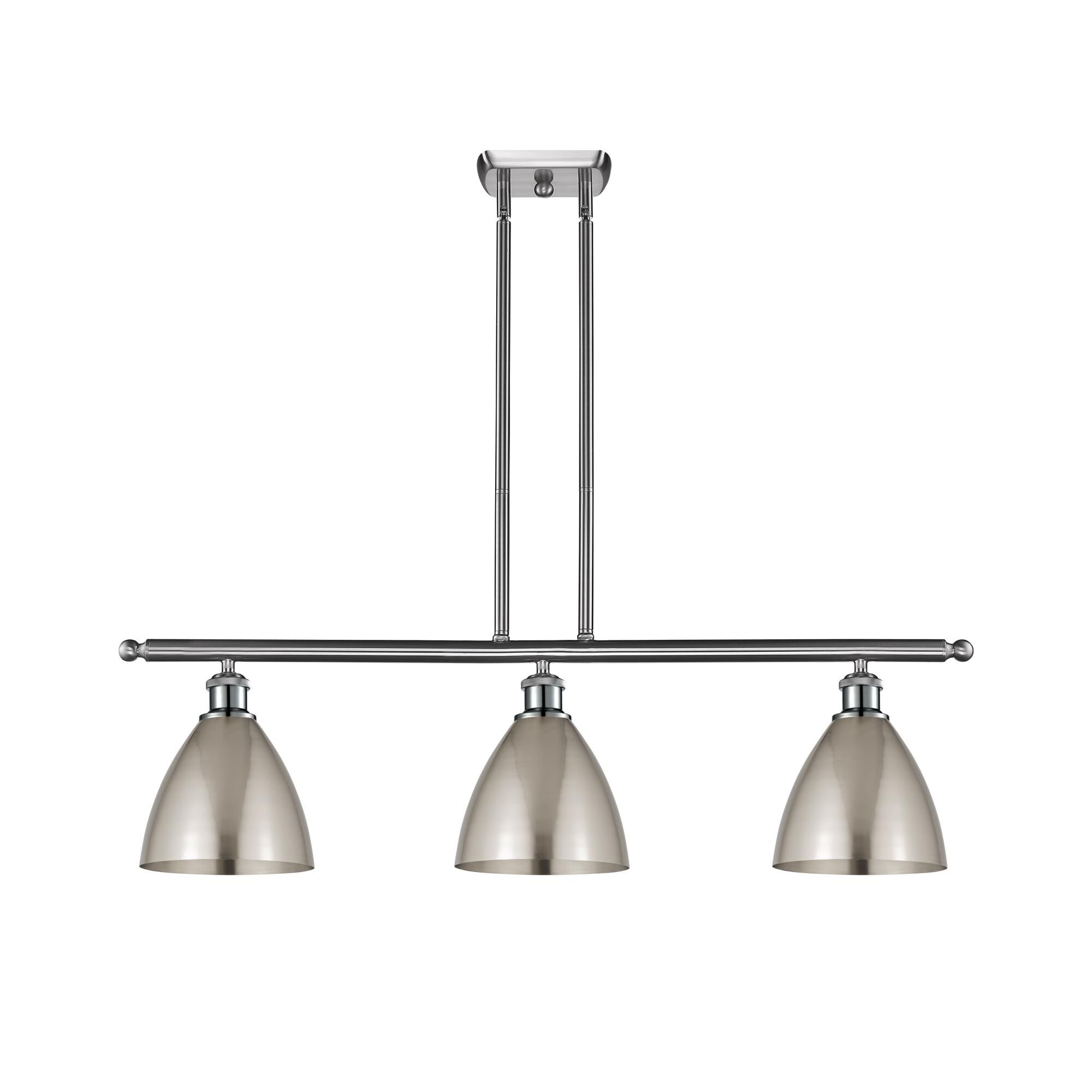 Shown in Brushed Satin Nickel finish and Clear glass and Brushed Satin Nickel Ballston Dome shade