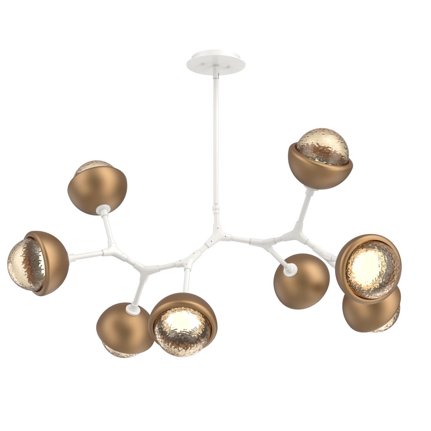 Shown in Salt White finish and Amber glass and Novel Brass accent