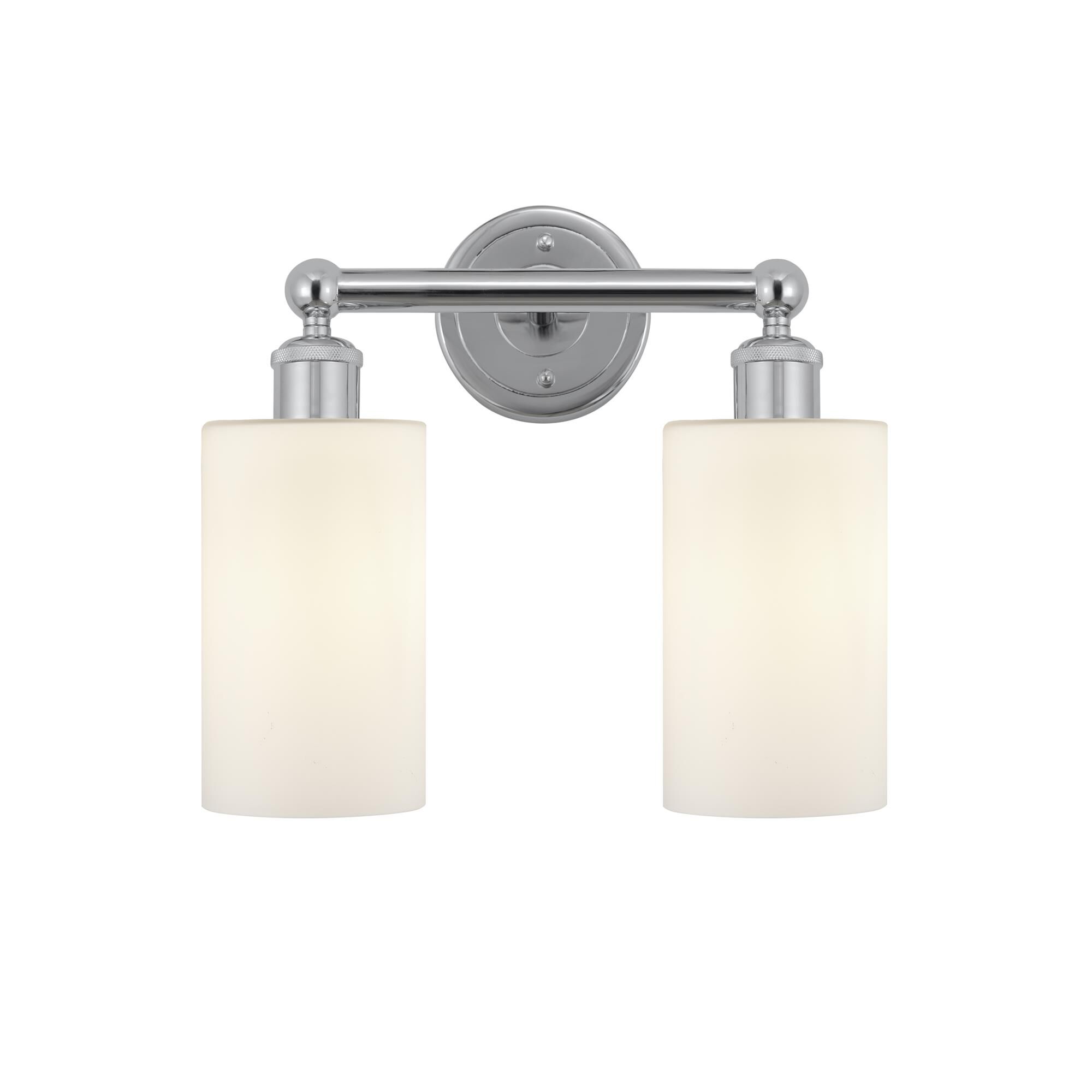 Shown in Polished Chrome, Matte White finish and Matte White glass and Matte White Glass shade