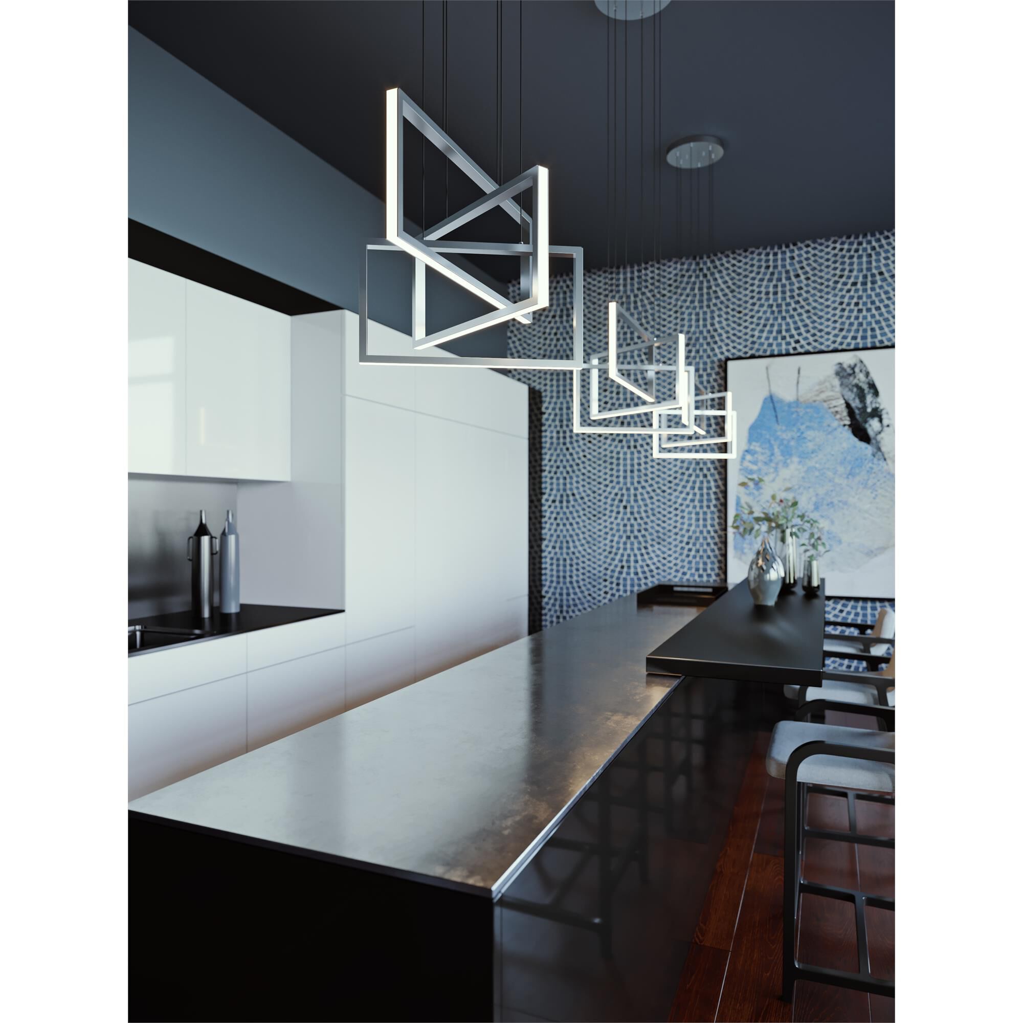 Shown in Satin Nickel finish and White Acrylic shade