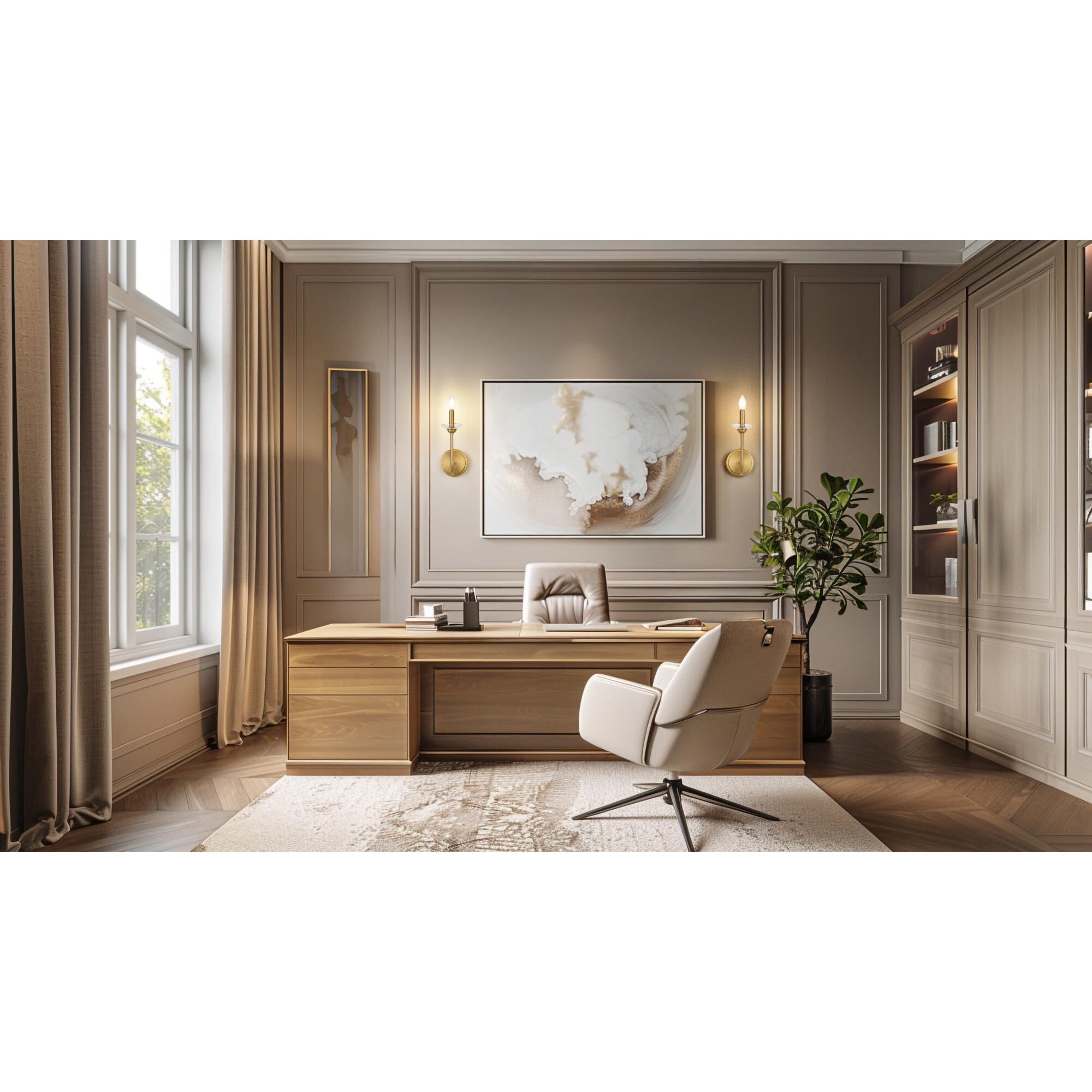 Shown in Modern Gold finish and Clear Ribbed glass and Clear Ribbed shade