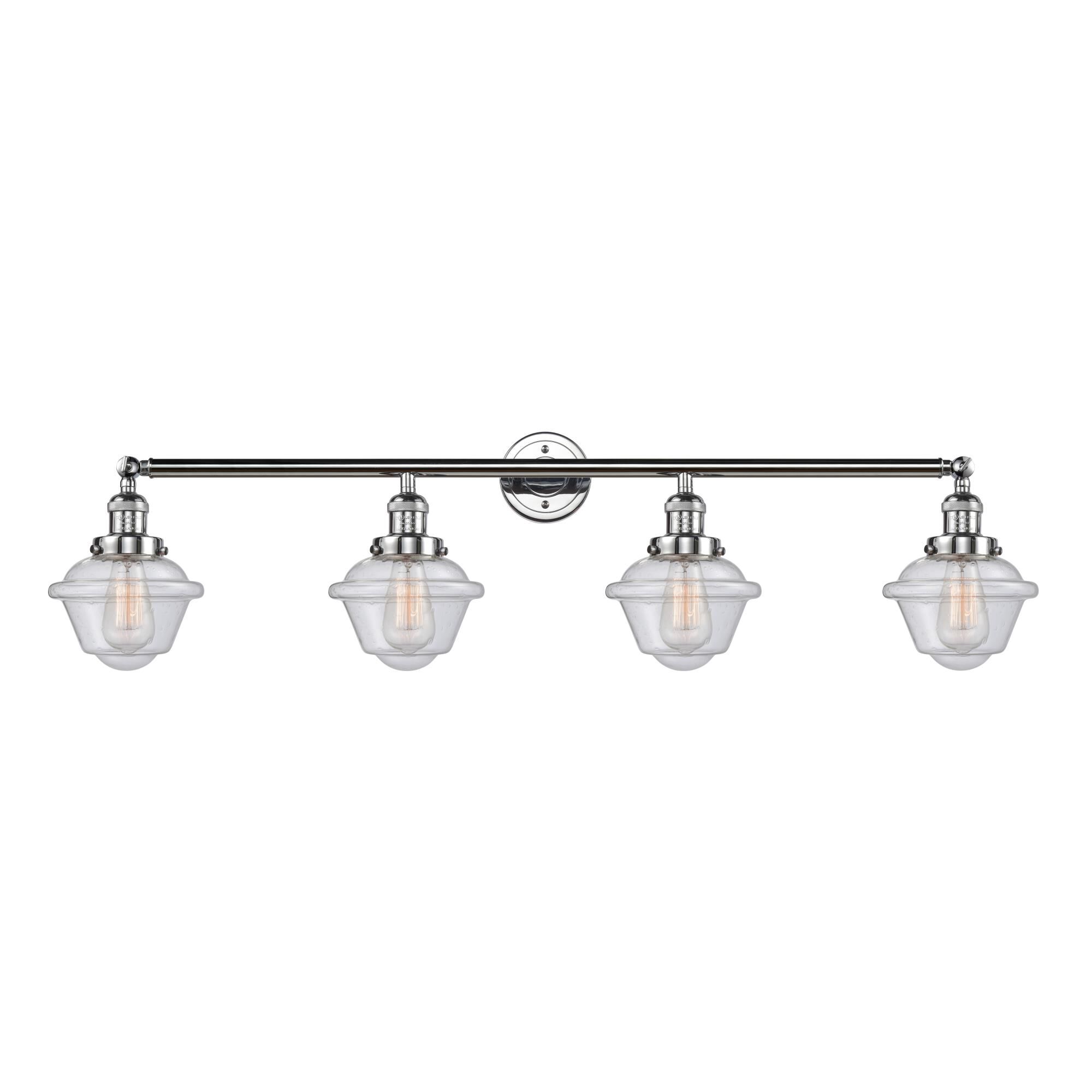 Shown in Polished Chrome finish and Seedy Small Oxford glass