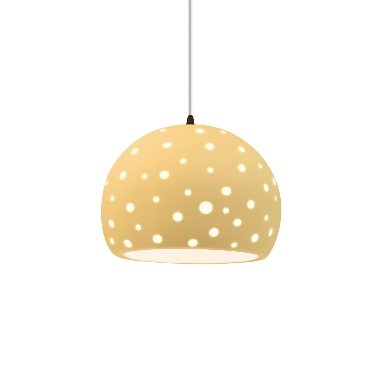 Shown in Dark Bronze finish and Muted Yellow shade