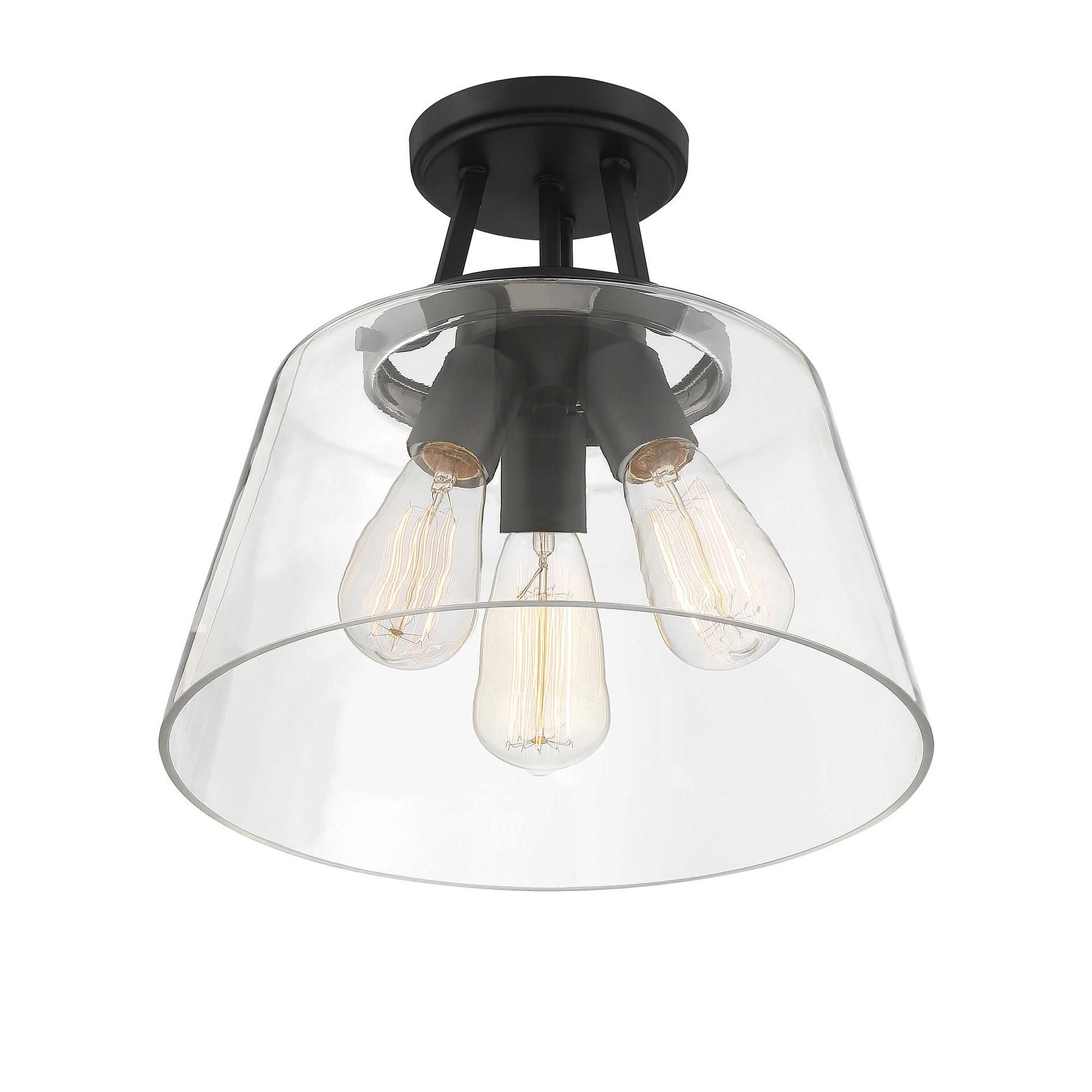 Calhoun 13 Inch 3 Light Semi Flush Mount by Savoy House