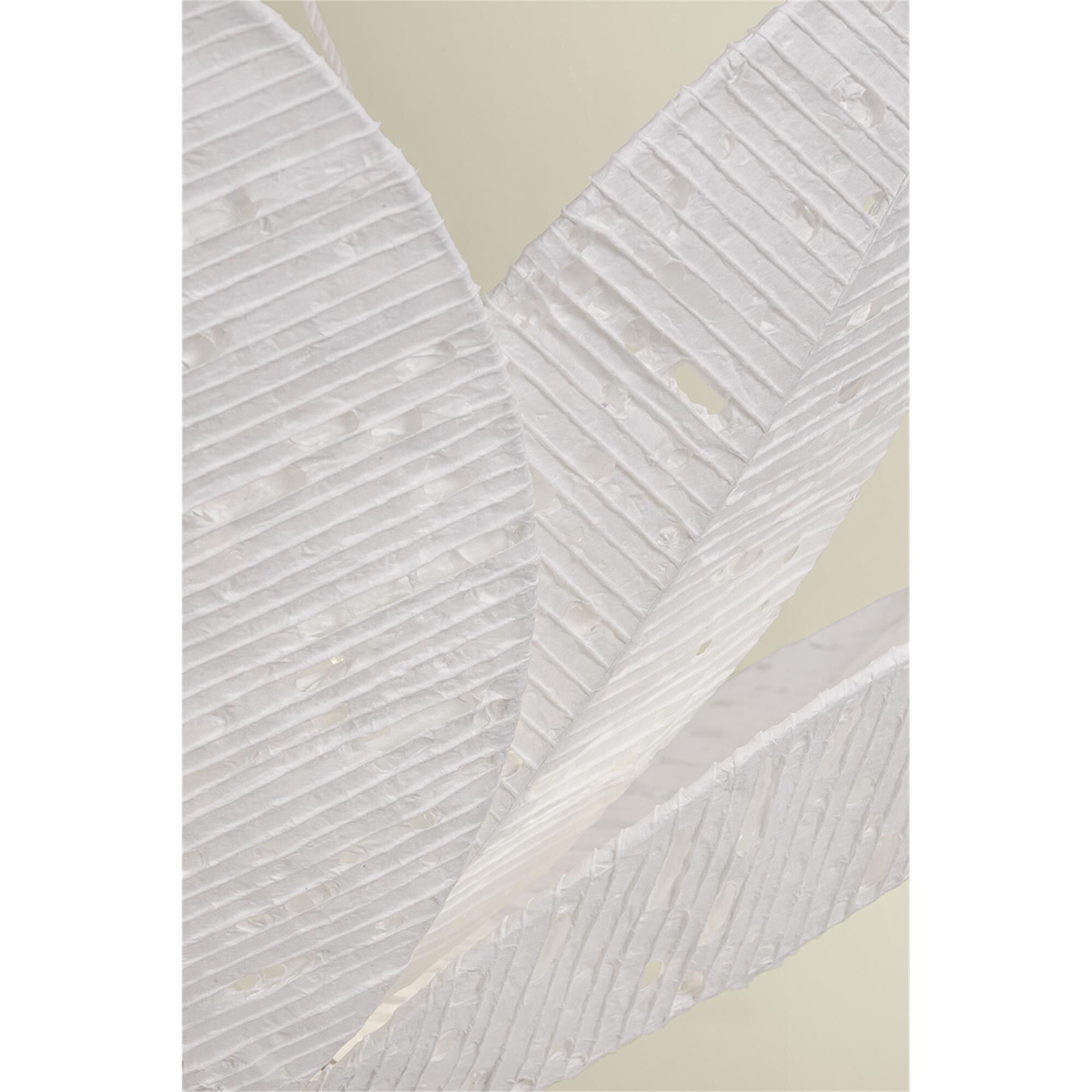 Shown in Warm Silver Leaf finish and Handmade Paper shade