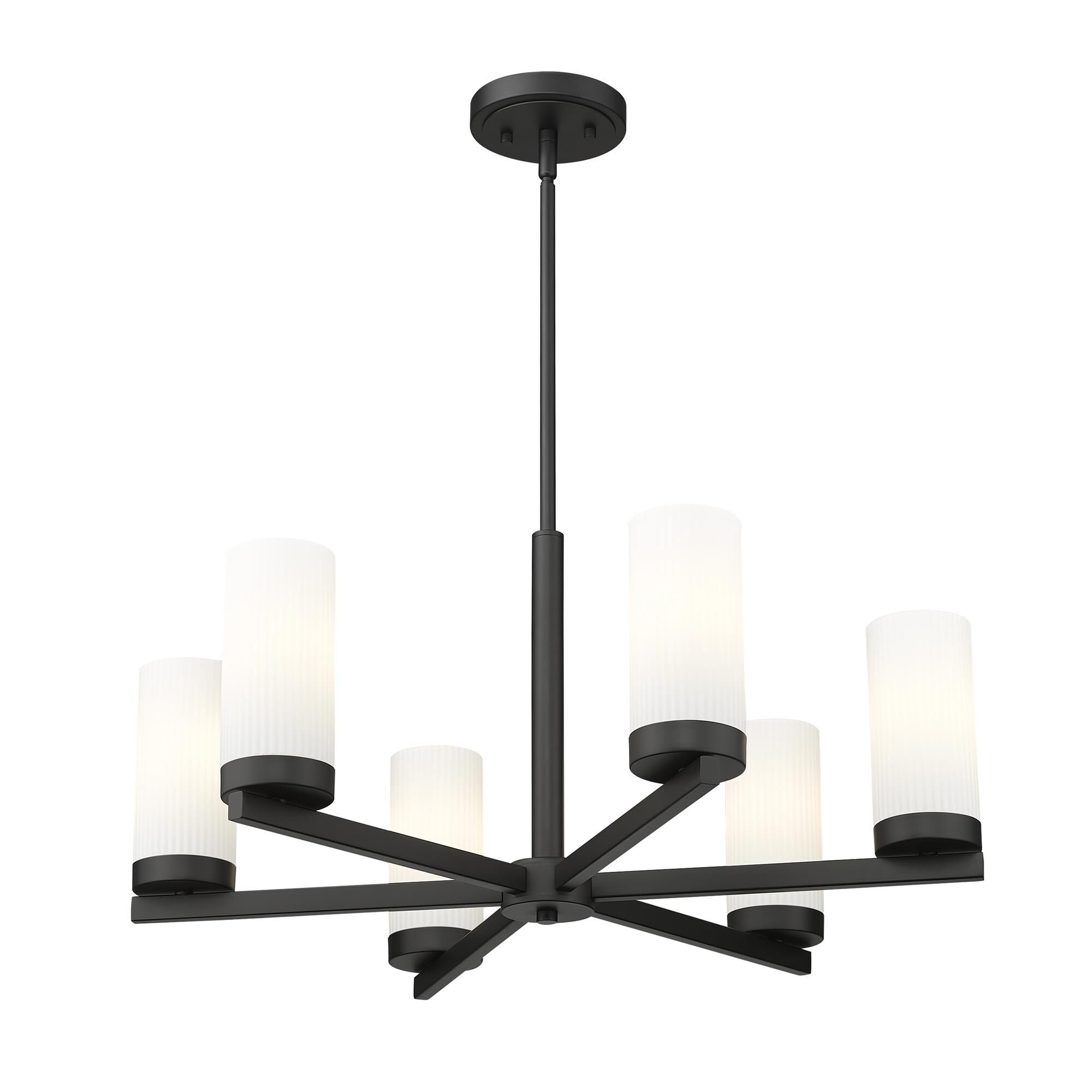 Shown in Matte Black finish and White glass