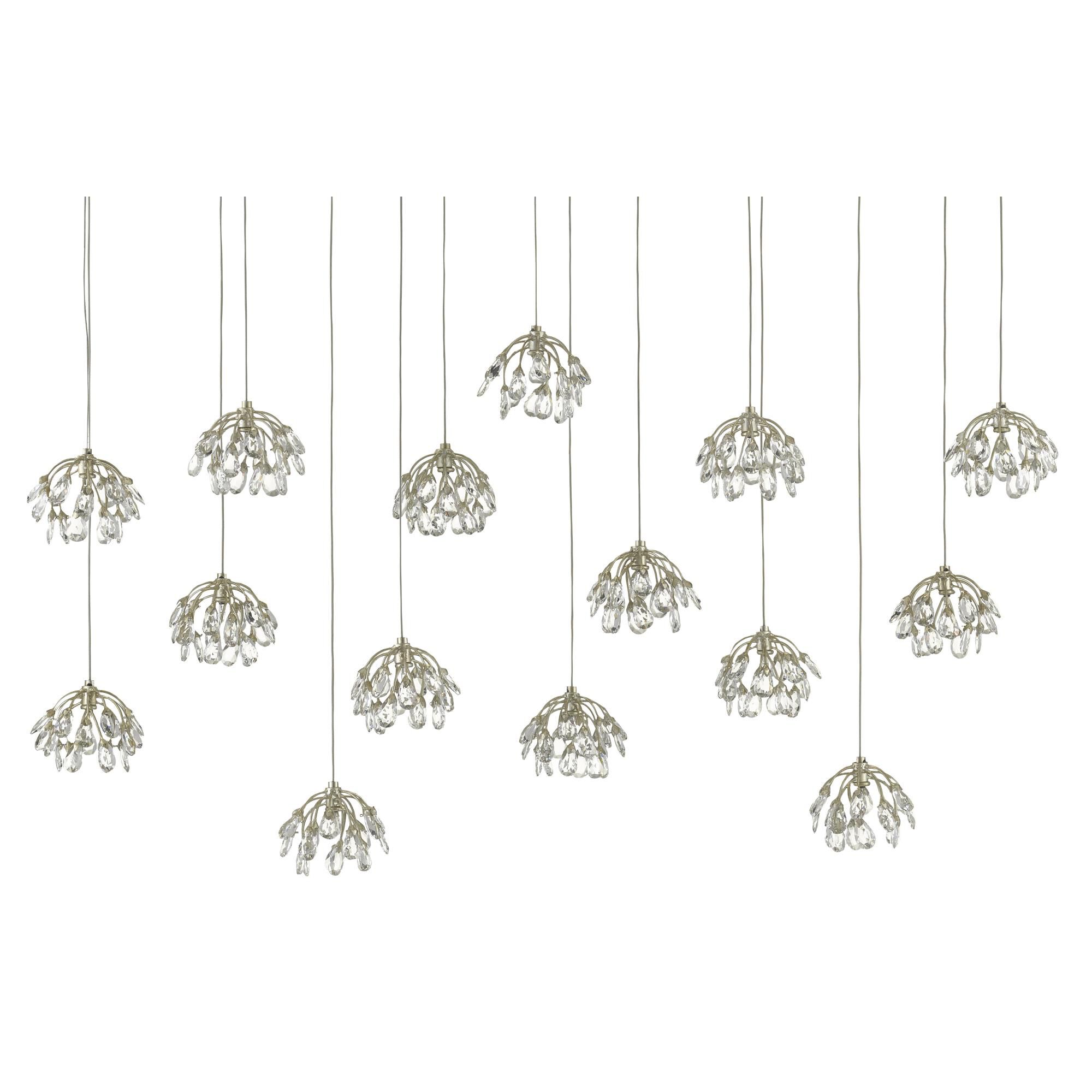 Crystal Bud 48 Inch 15 Light LED Multi Light Pendant by Currey and Company