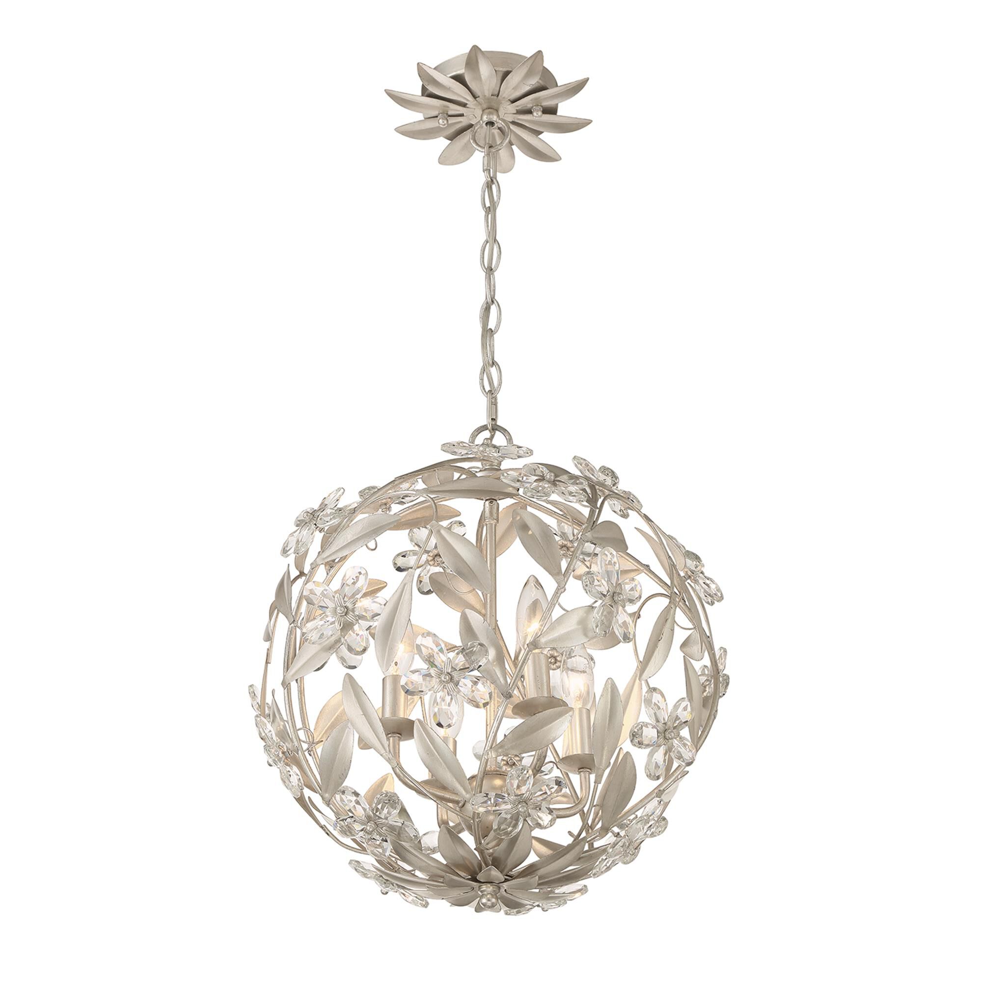 Shown in Antique Silver finish and Hand Cut crystal