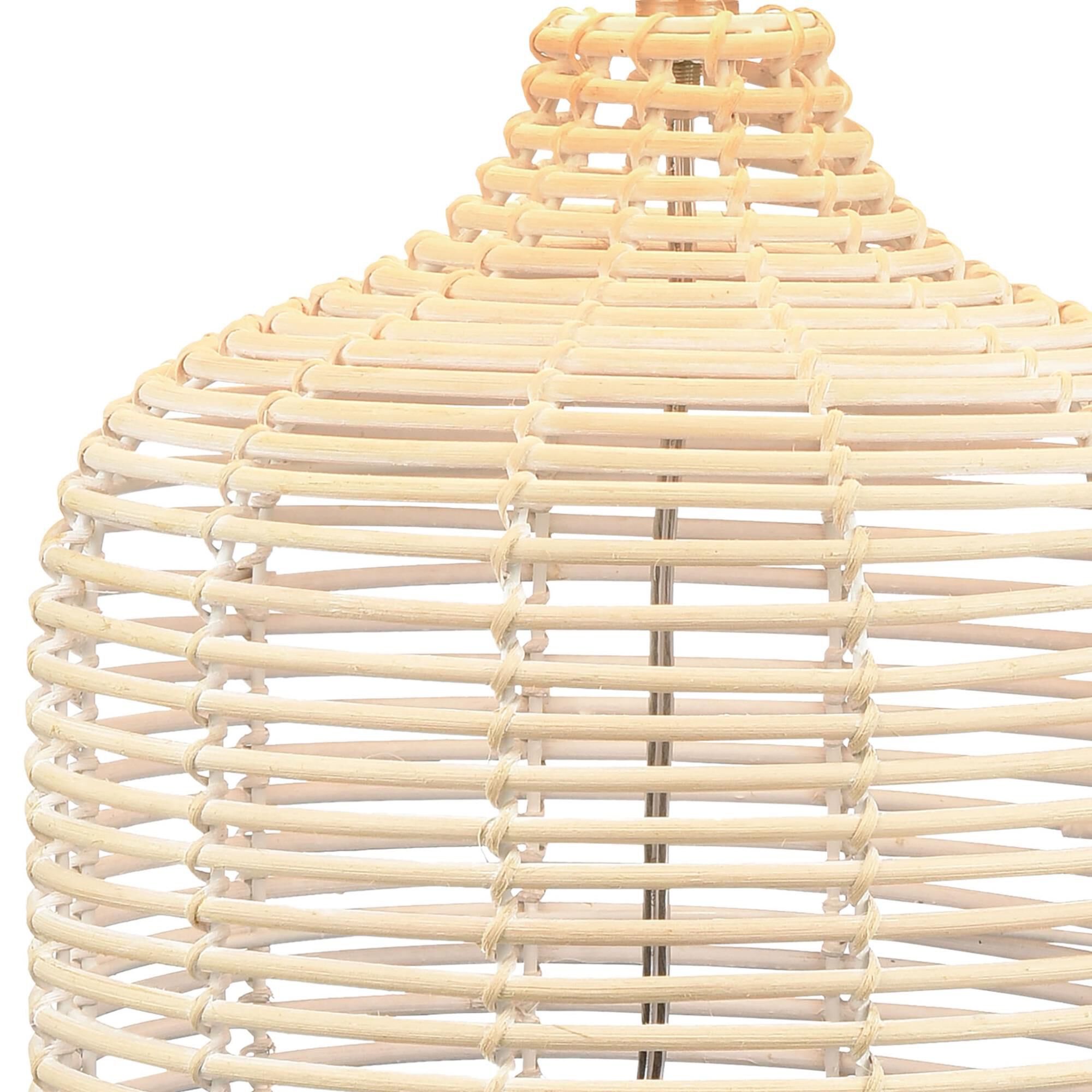 Shown in Bleached finish and White Linen Shade glass and White Linen shade