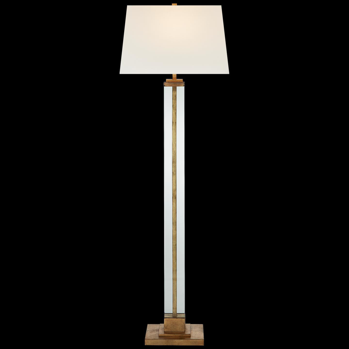 Shown in Gilded Iron finish and Linen shade