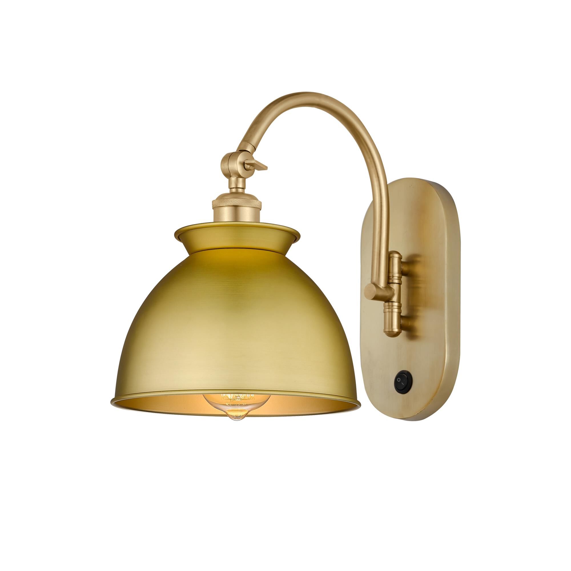 Shown in Satin Gold finish and Satin Gold shade