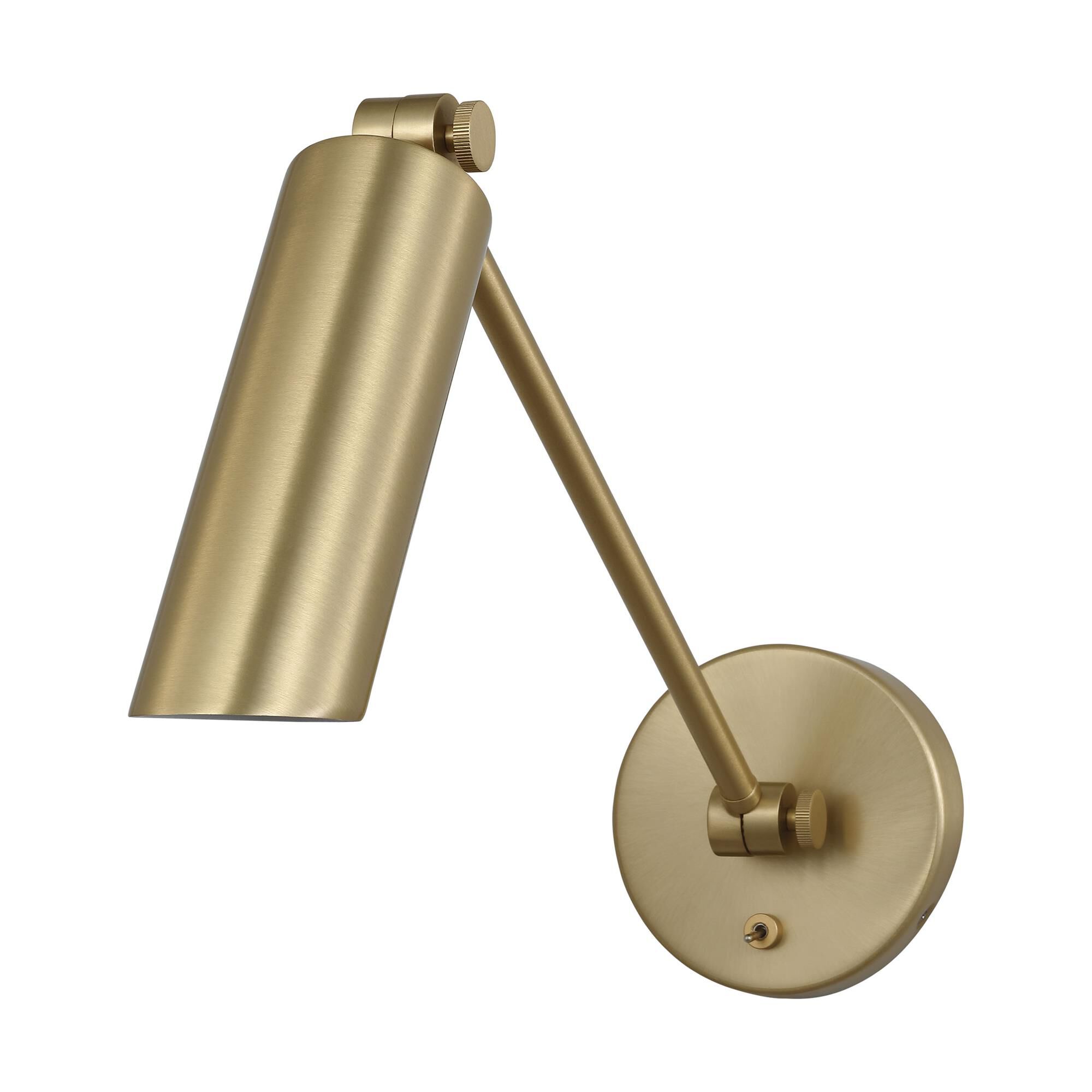 Shown in Satin Brass finish and Satin Brass shade