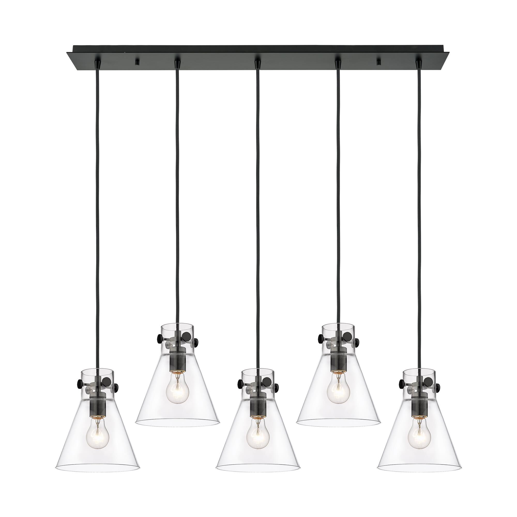 Shown in Matte Black finish and Clear glass and Clear Glass shade