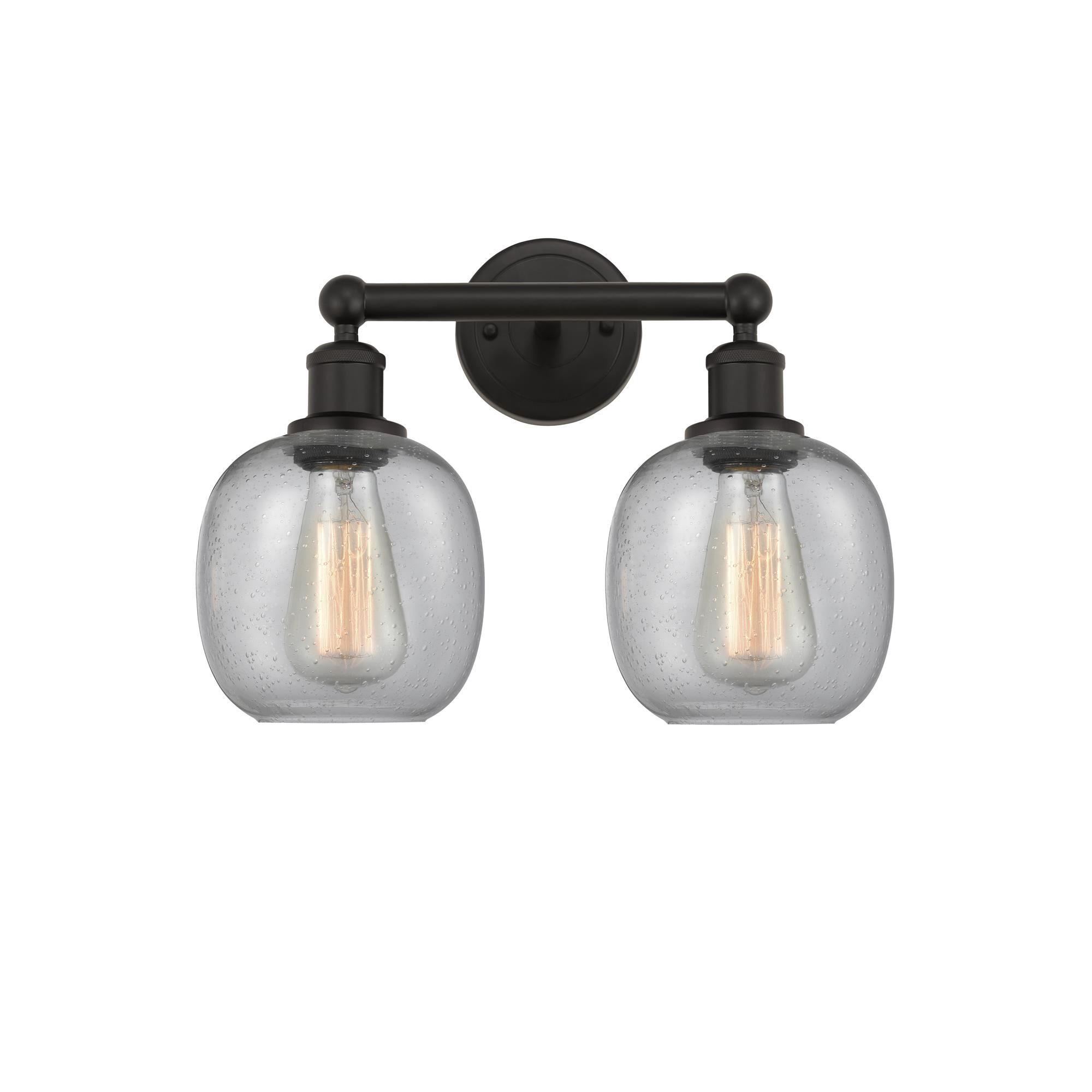 Shown in Oil Rubbed Bronze, Seedy finish and Seedy glass and Seedy Glass shade