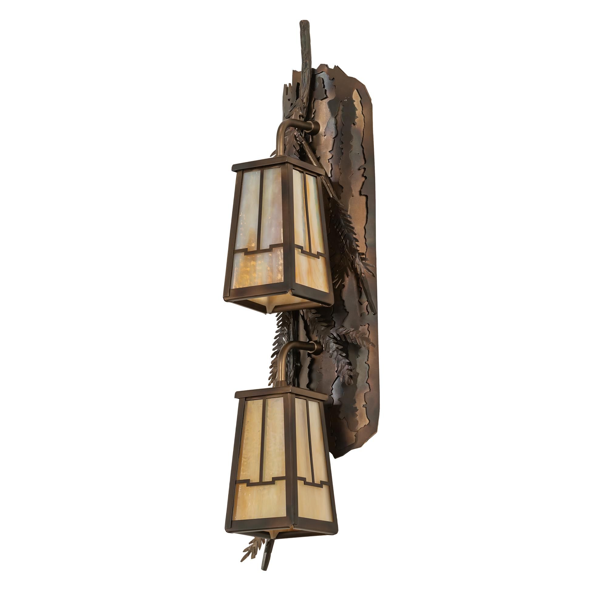 Pine Branch 25 Inch Tall 2 Light Outdoor Wall Light by Meyda Lighting