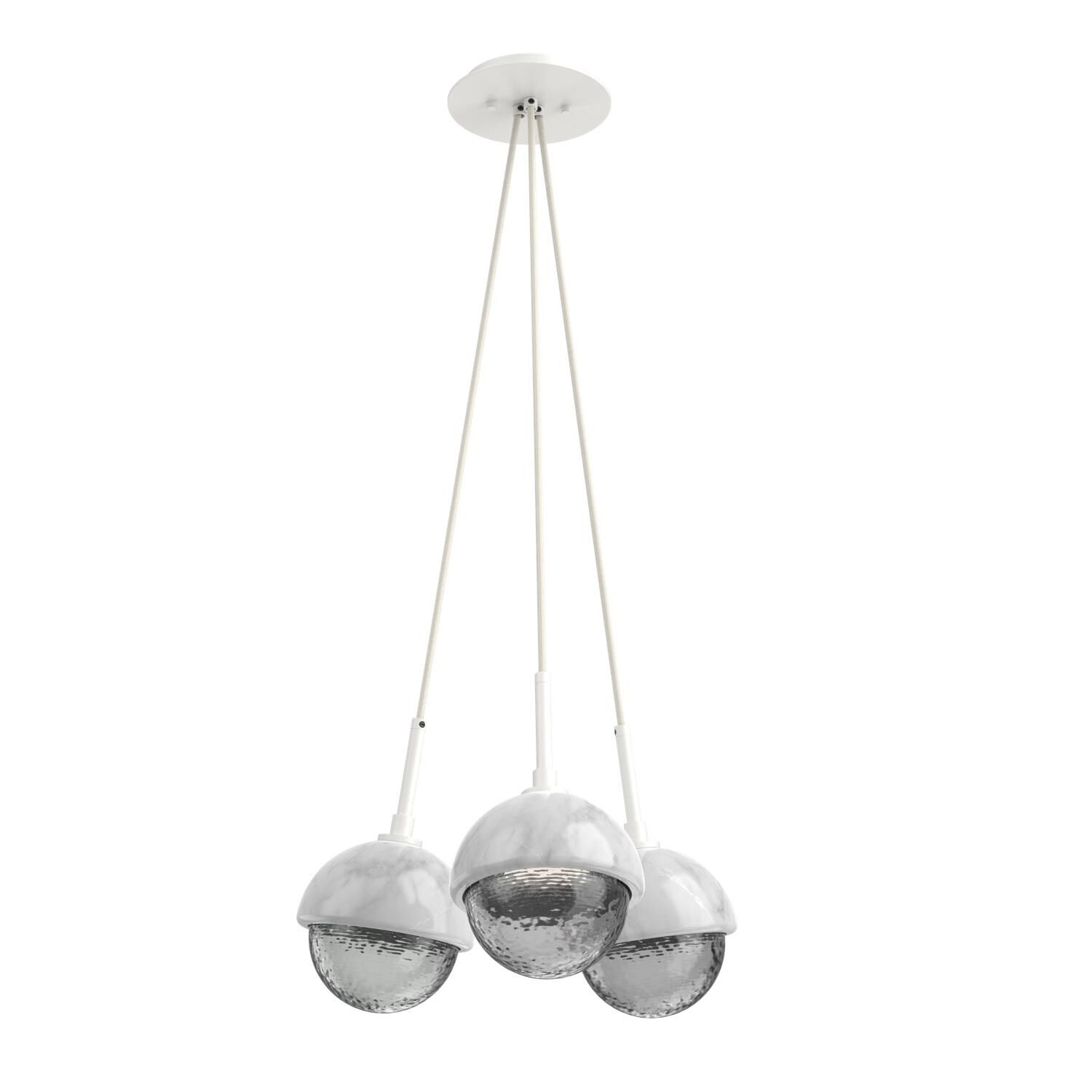 Shown in Salt White finish and Smoke glass and White Marble accent