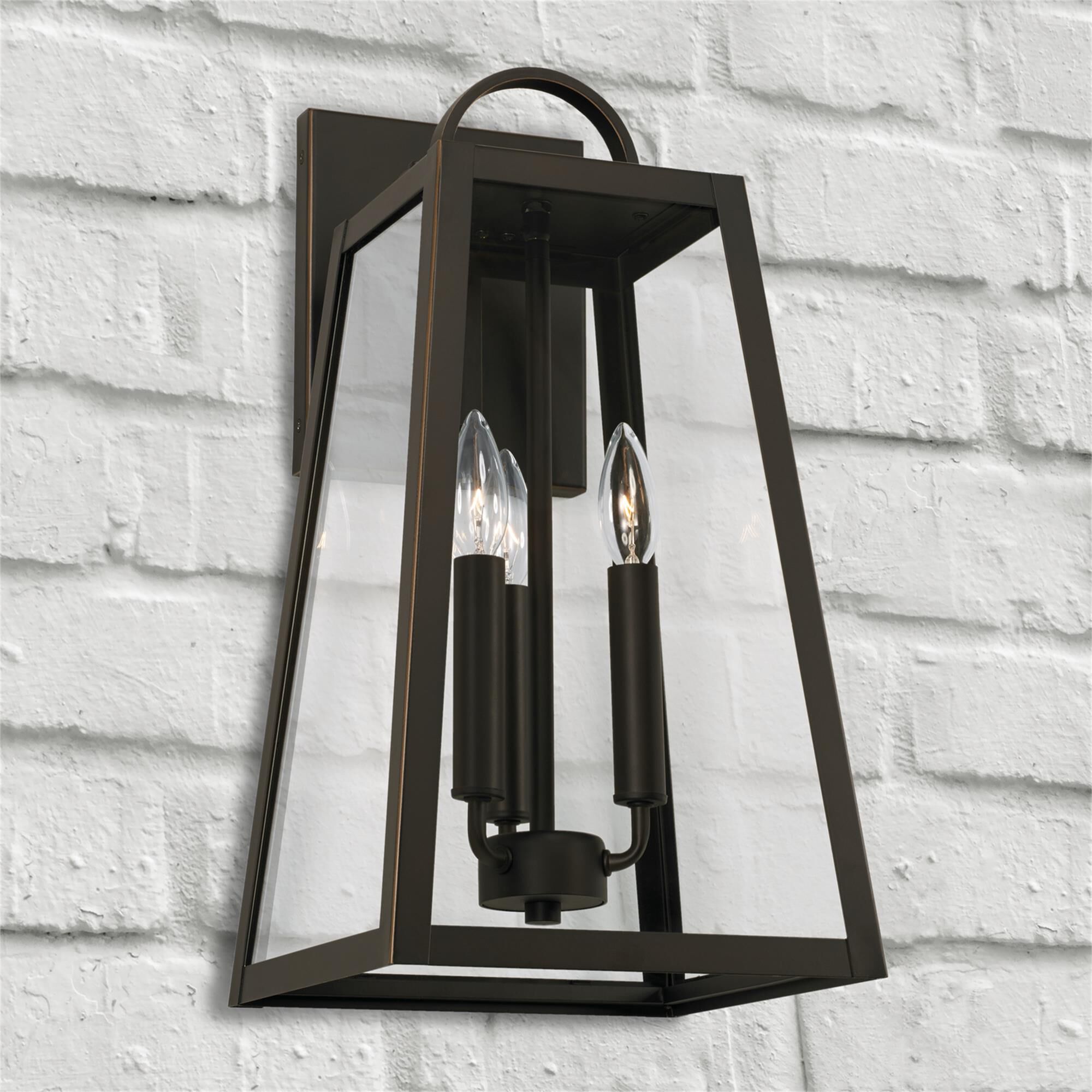 Shown in Oiled Bronze finish and Clear glass