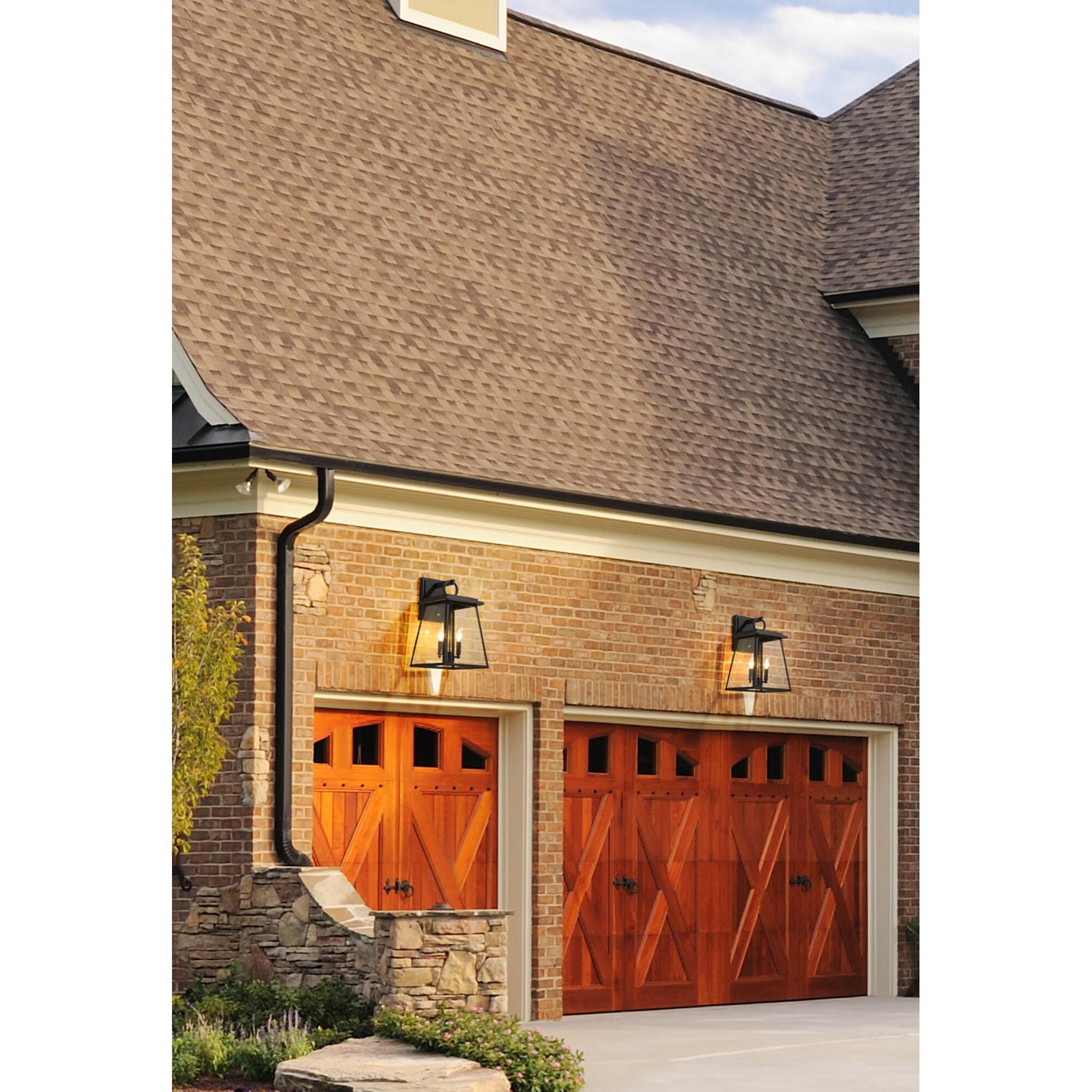 Shown in Black finish and Clear Beveled glass