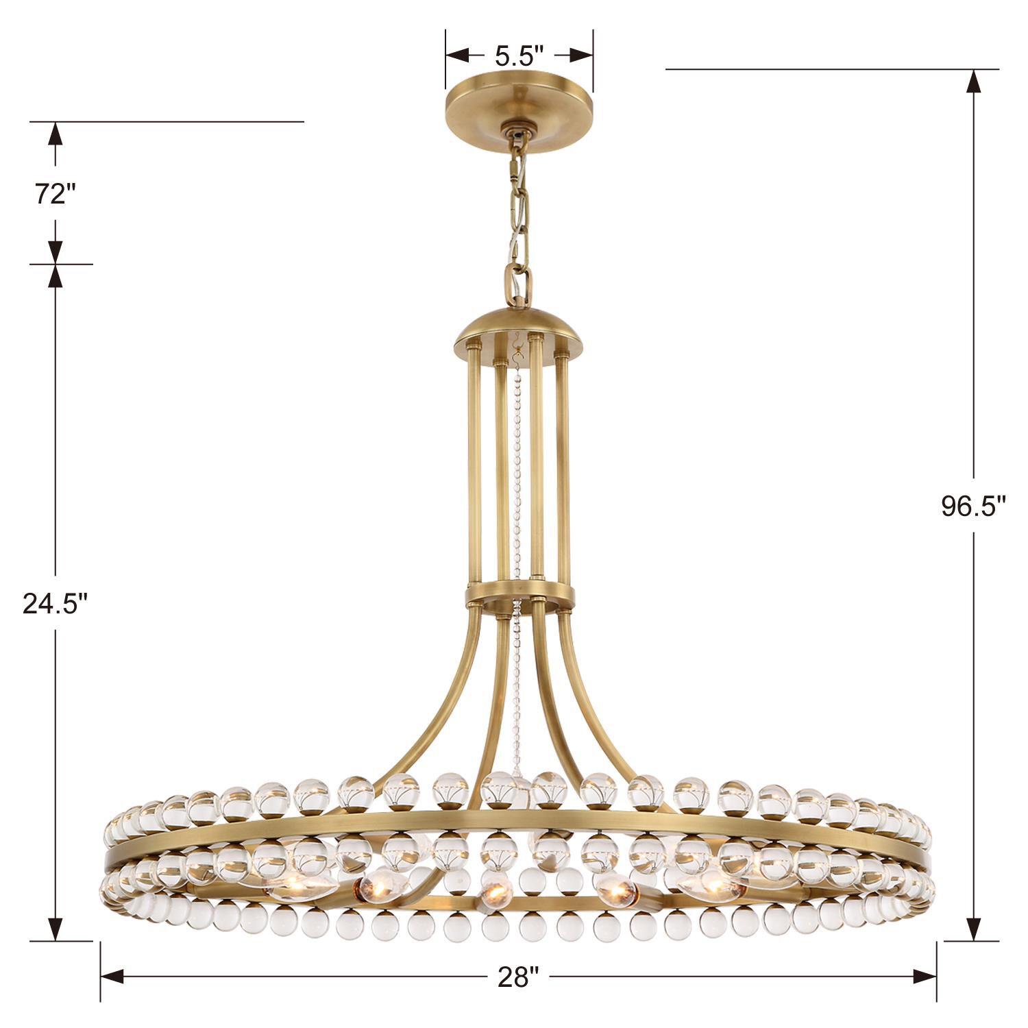 Clover 28 Inch 12 Light Chandelier by Crystorama